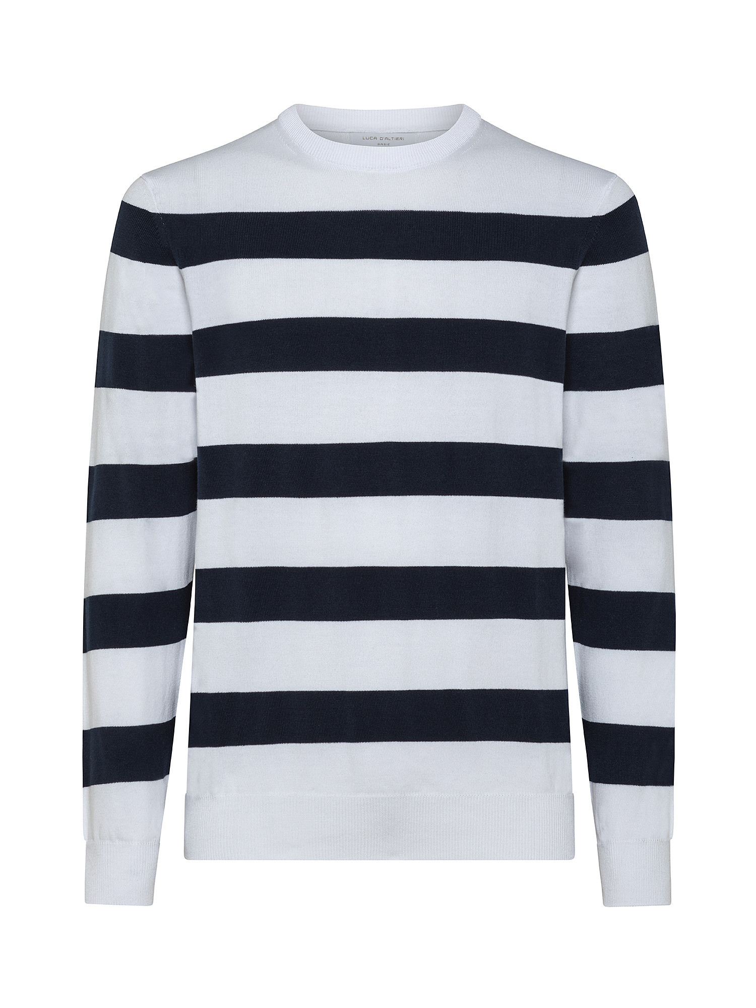 Striped cotton crewneck sweater, Multicolor, large image number 0