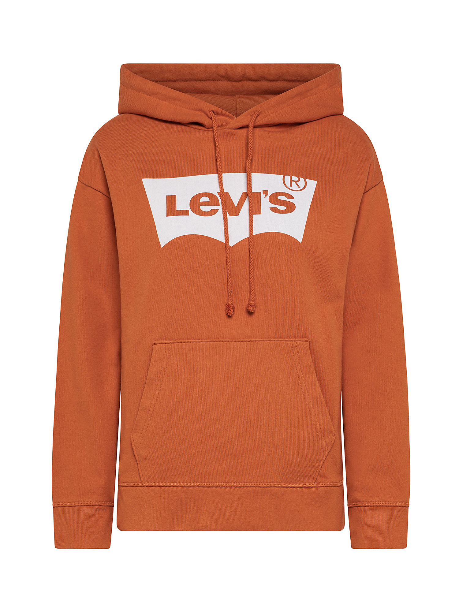 Sweatshirt with zip and hood, Orange, large image number 0