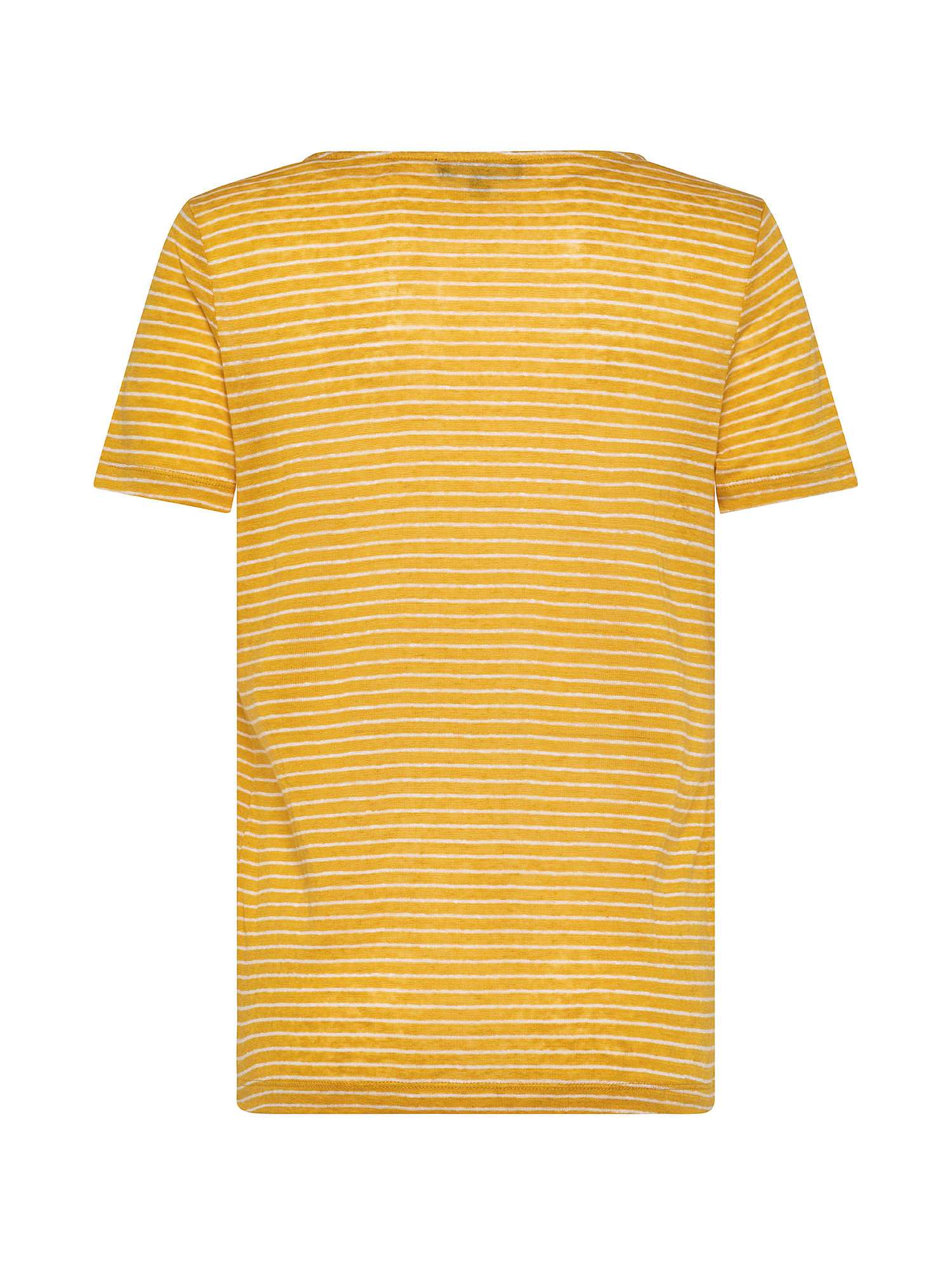 T-shirt a righe di puro lino, Arancione, large image number 1
