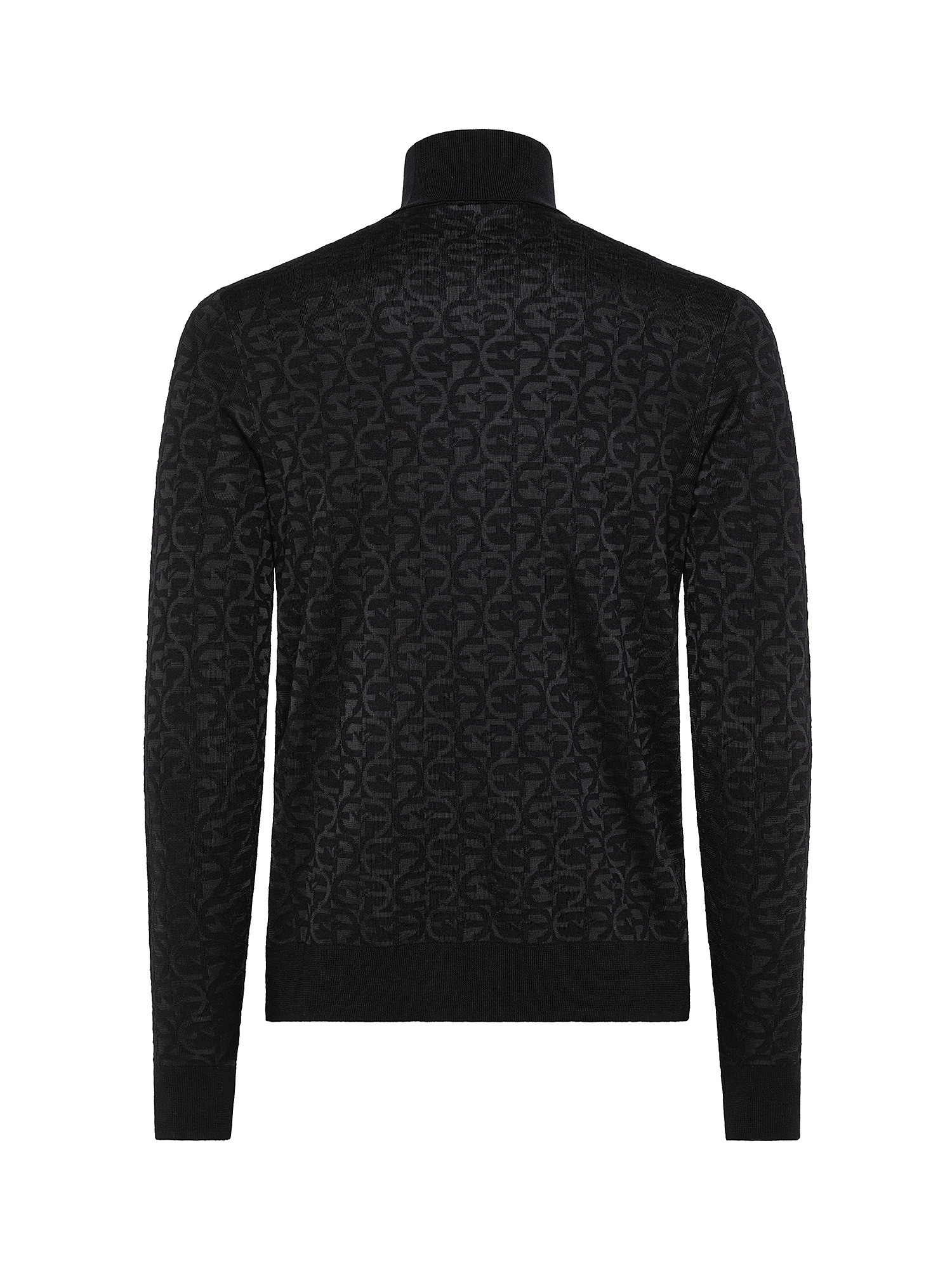 Turtleneck with tone-on-tone all-over print, Blue, large image number 1