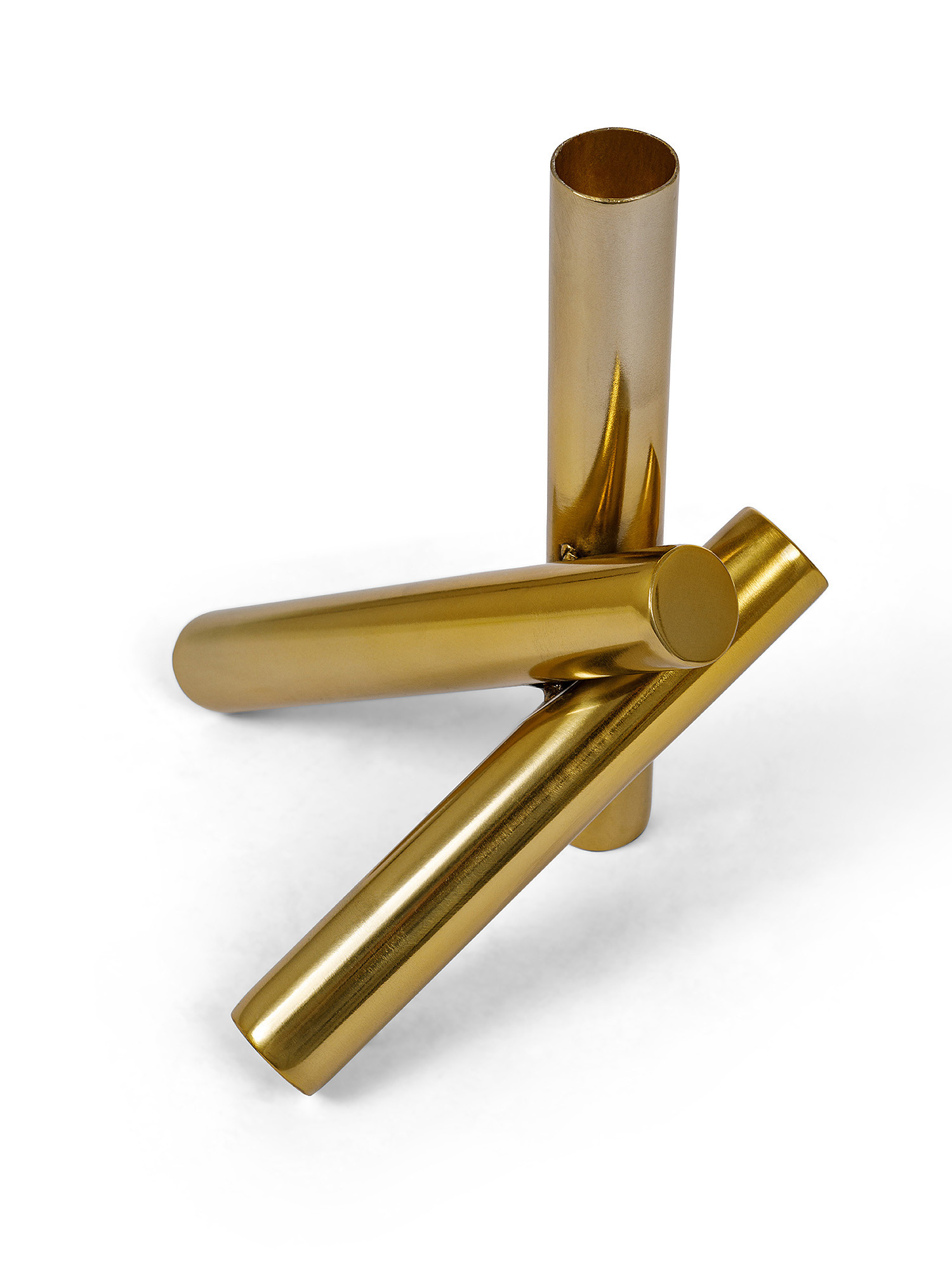 Golden metal candlestick, Gold, large image number 1