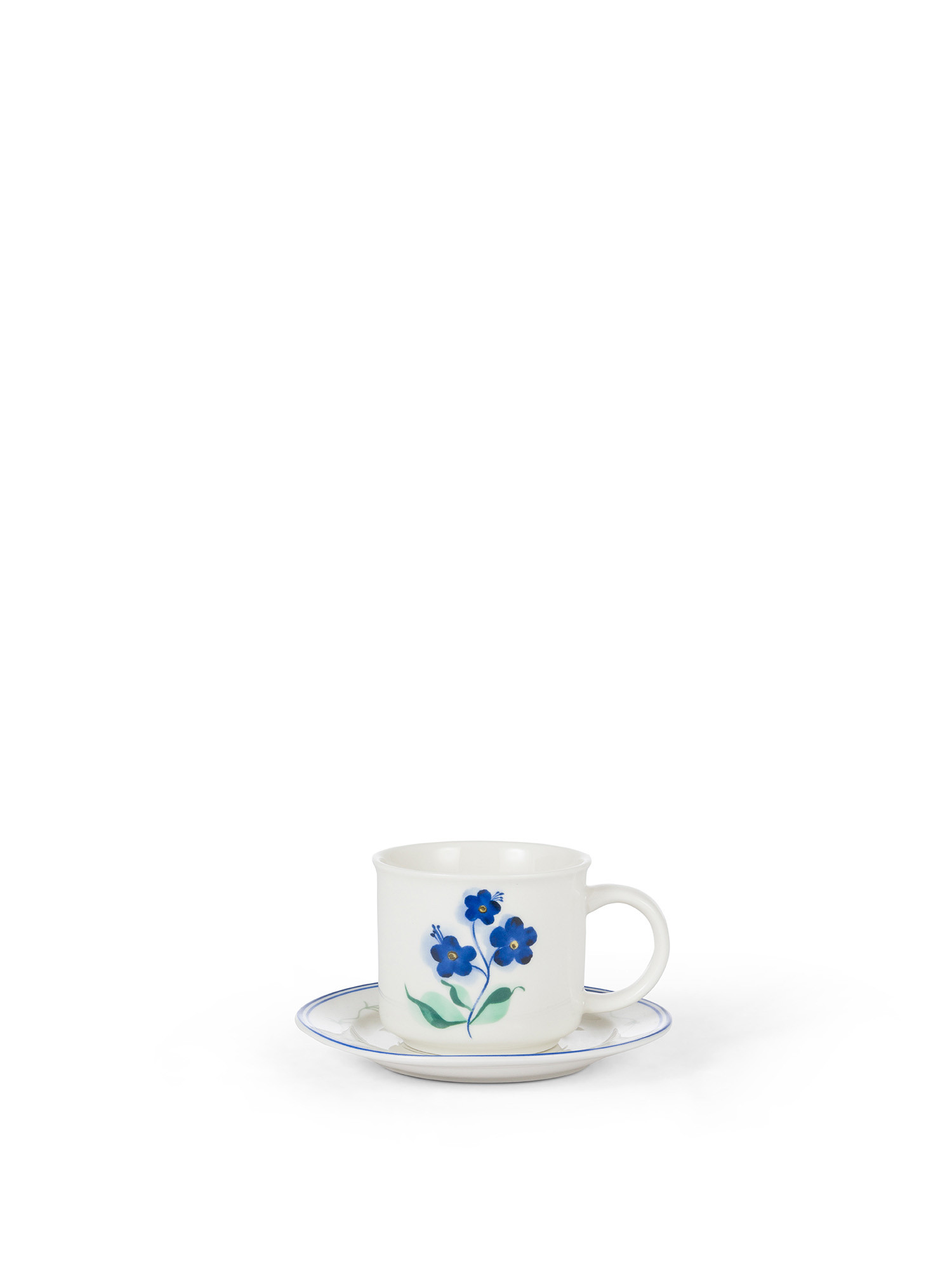 Tazza té porcellana motivo fiore, Bianco, large image number 0
