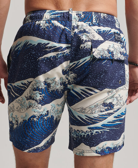Superdry Sea Wave Print Boxer Trunks, Royal Blue, large image number 2