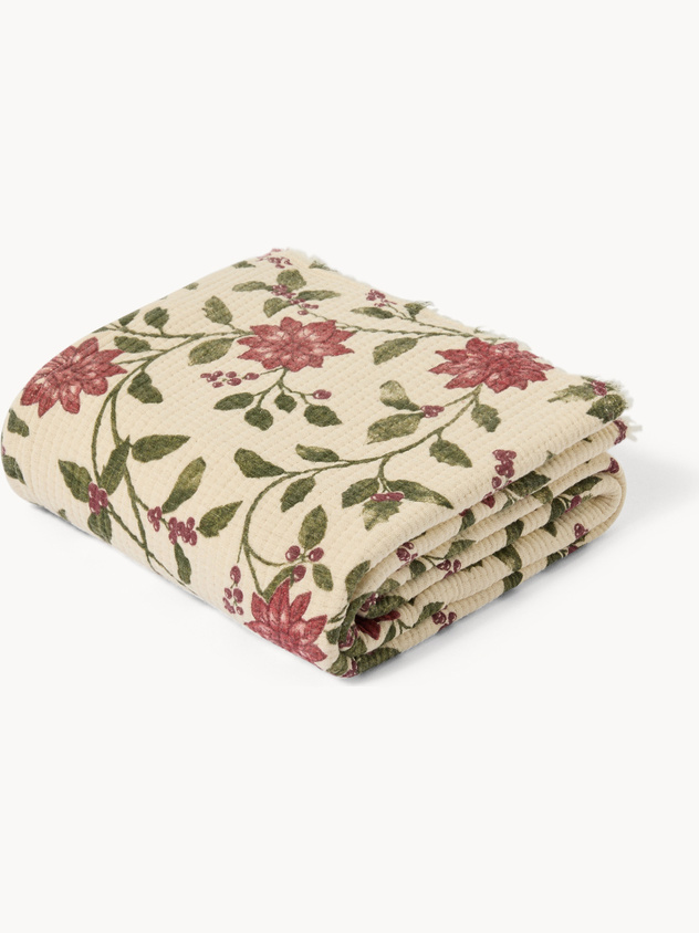 Plaid in garza di cotone stampa artigianale