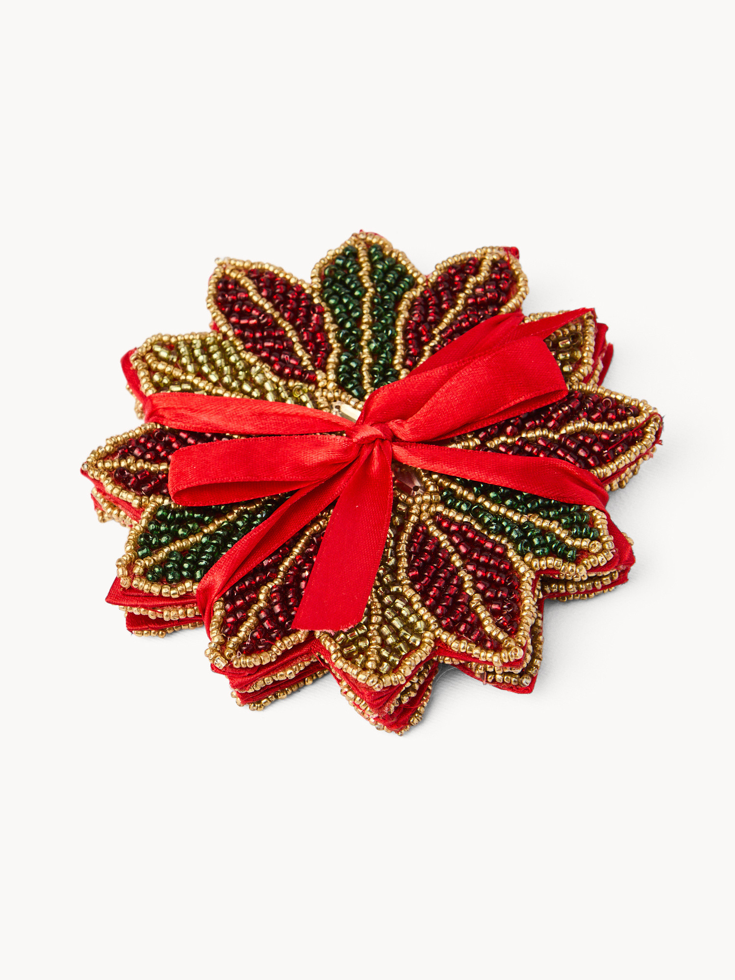 Set 2 sottobicchieri con perline, Multicolor, large image number 2