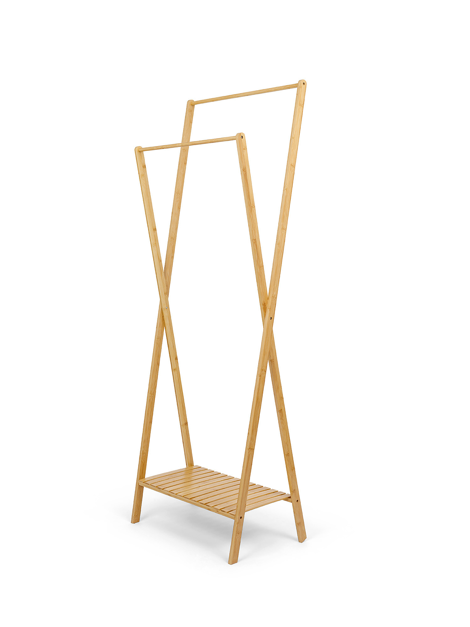 Double coat hanger in bamboo, Beige, large image number 0