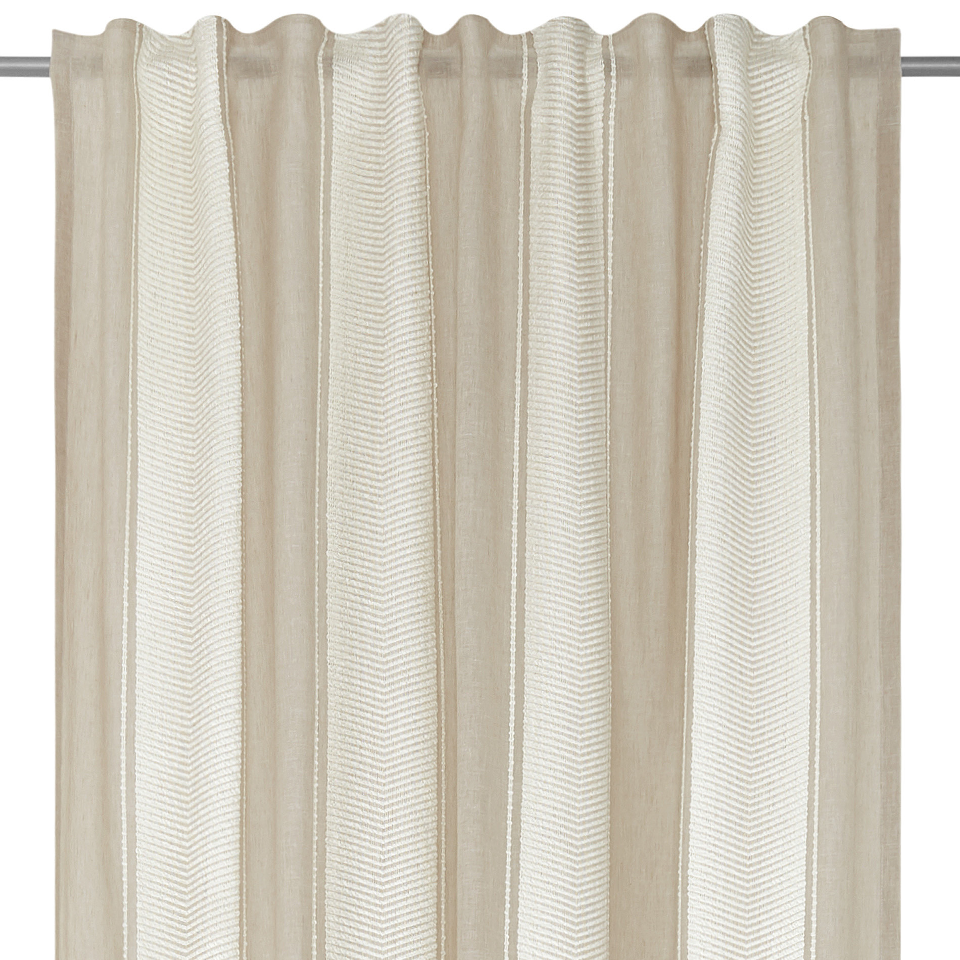 Jacquard curtain with hidden loops, Light Beige, large image number 2