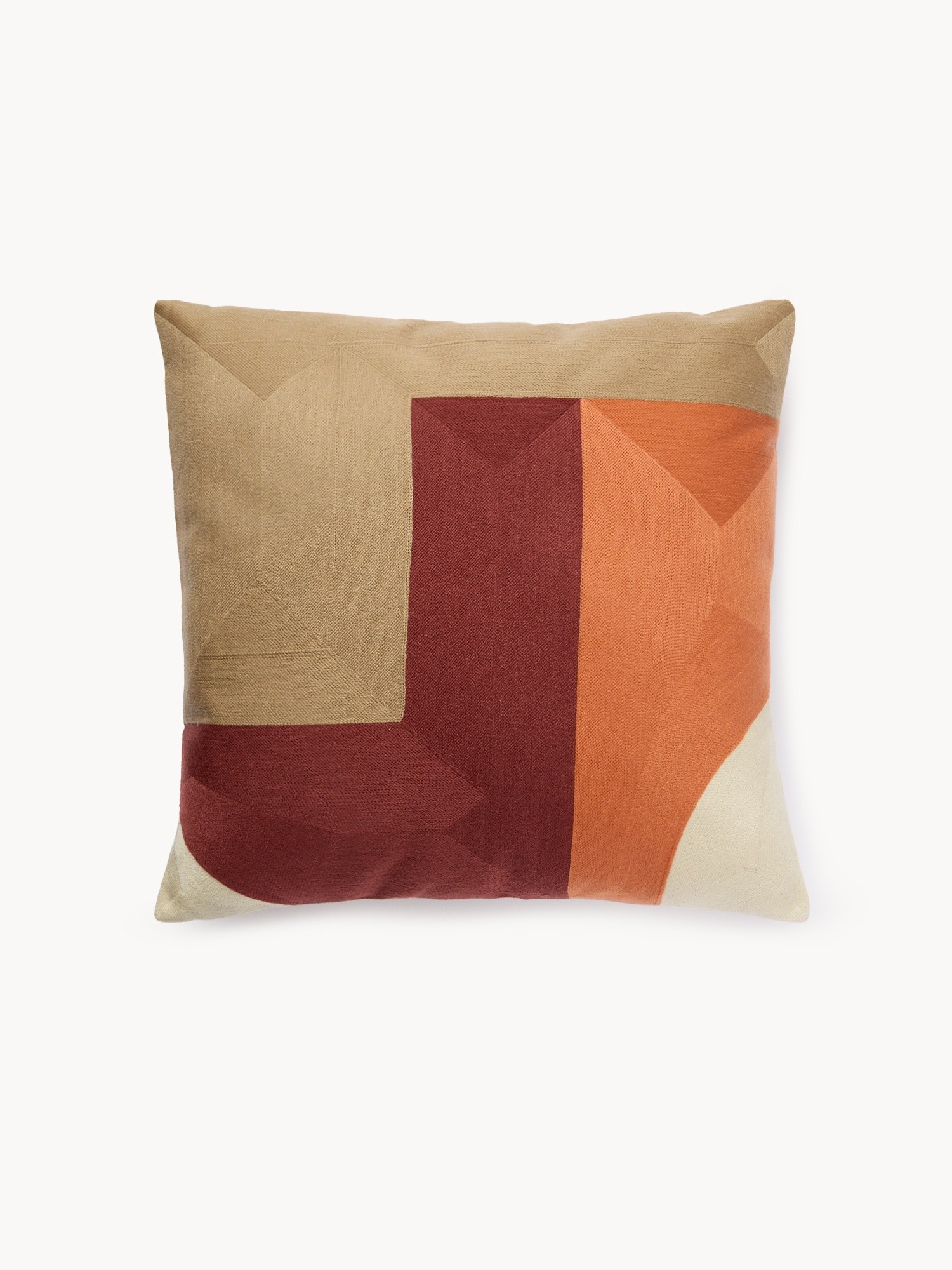 Geometric print pillow,45x45cm, Red Bordeaux, large image number 0
