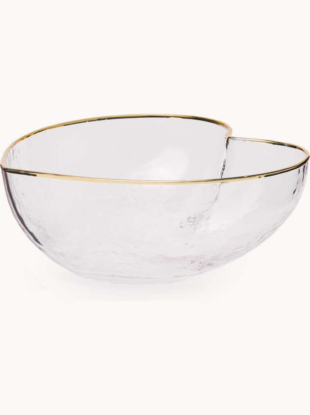 Heart-shaped bowl with gold rim