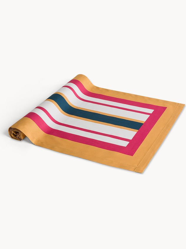 Runner in twill di cotone a righe