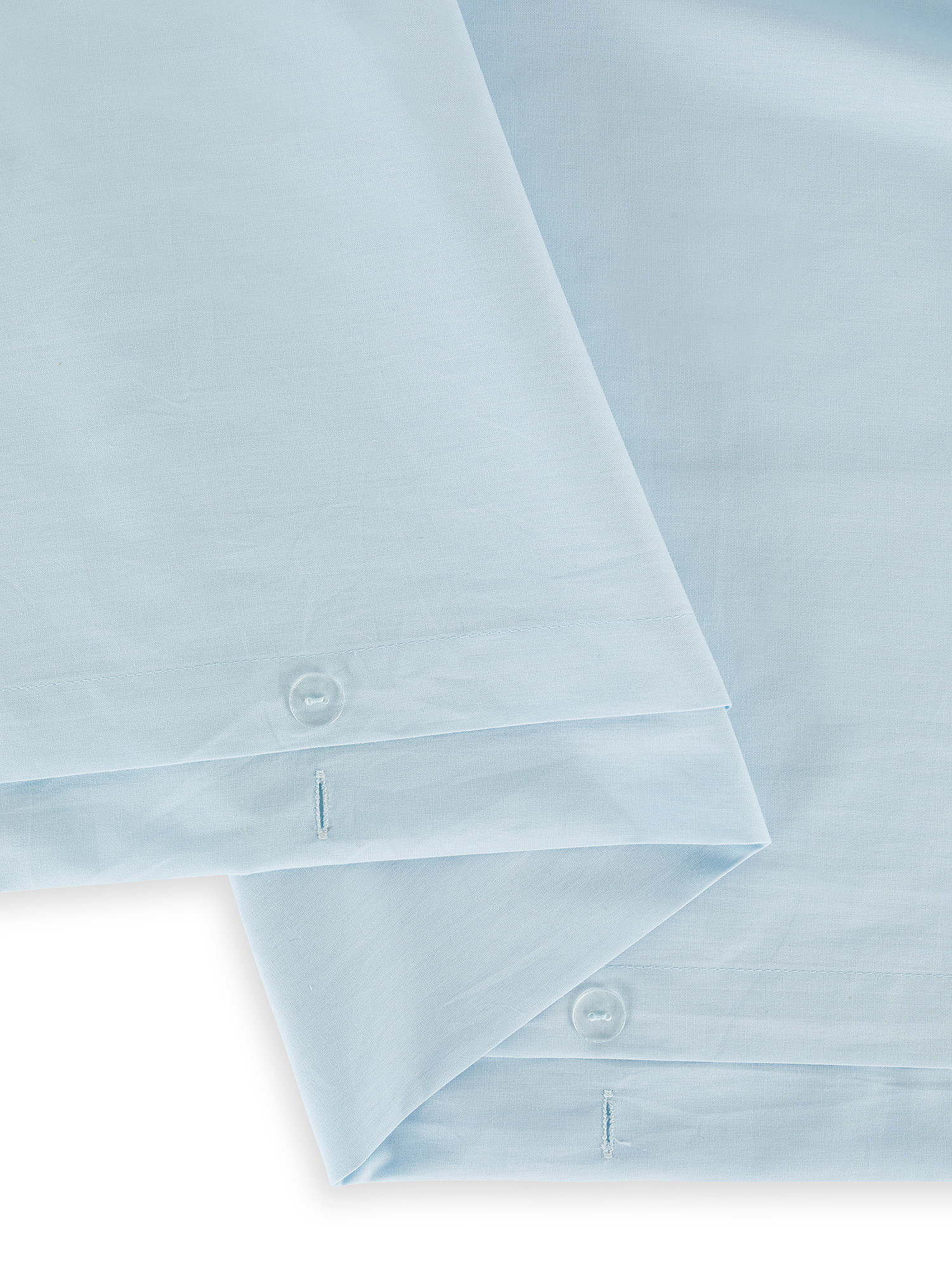 Solid color percale cotton duvet cover set, Light Blue, large image number 1
