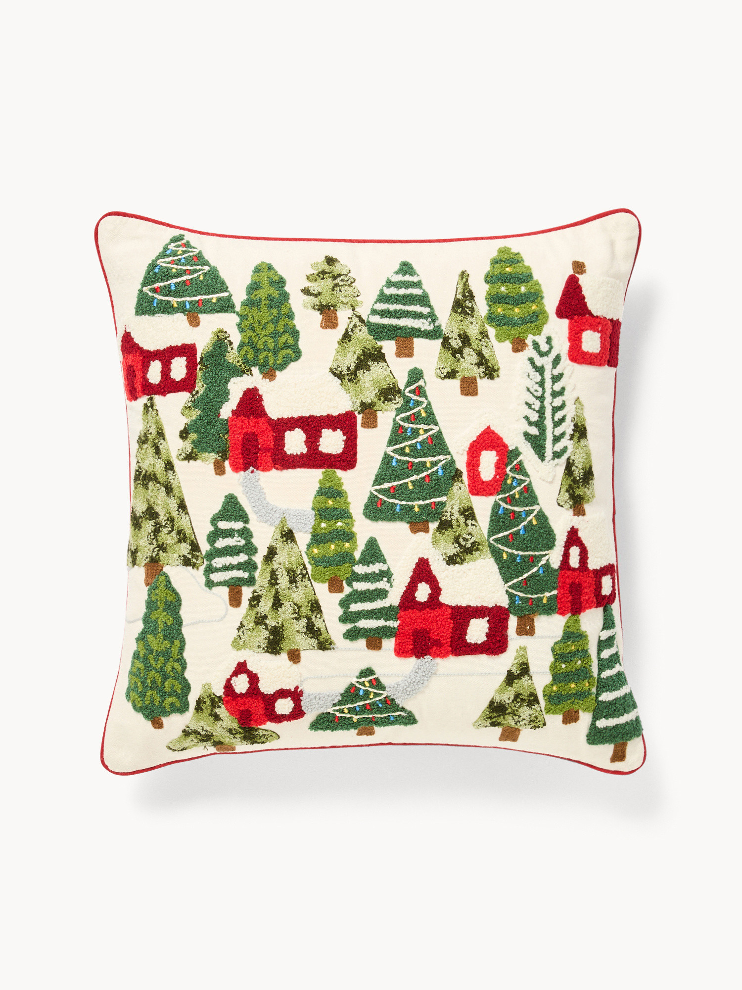 45x45 cm pillow with house embroidery, Multicolor, large image number 0