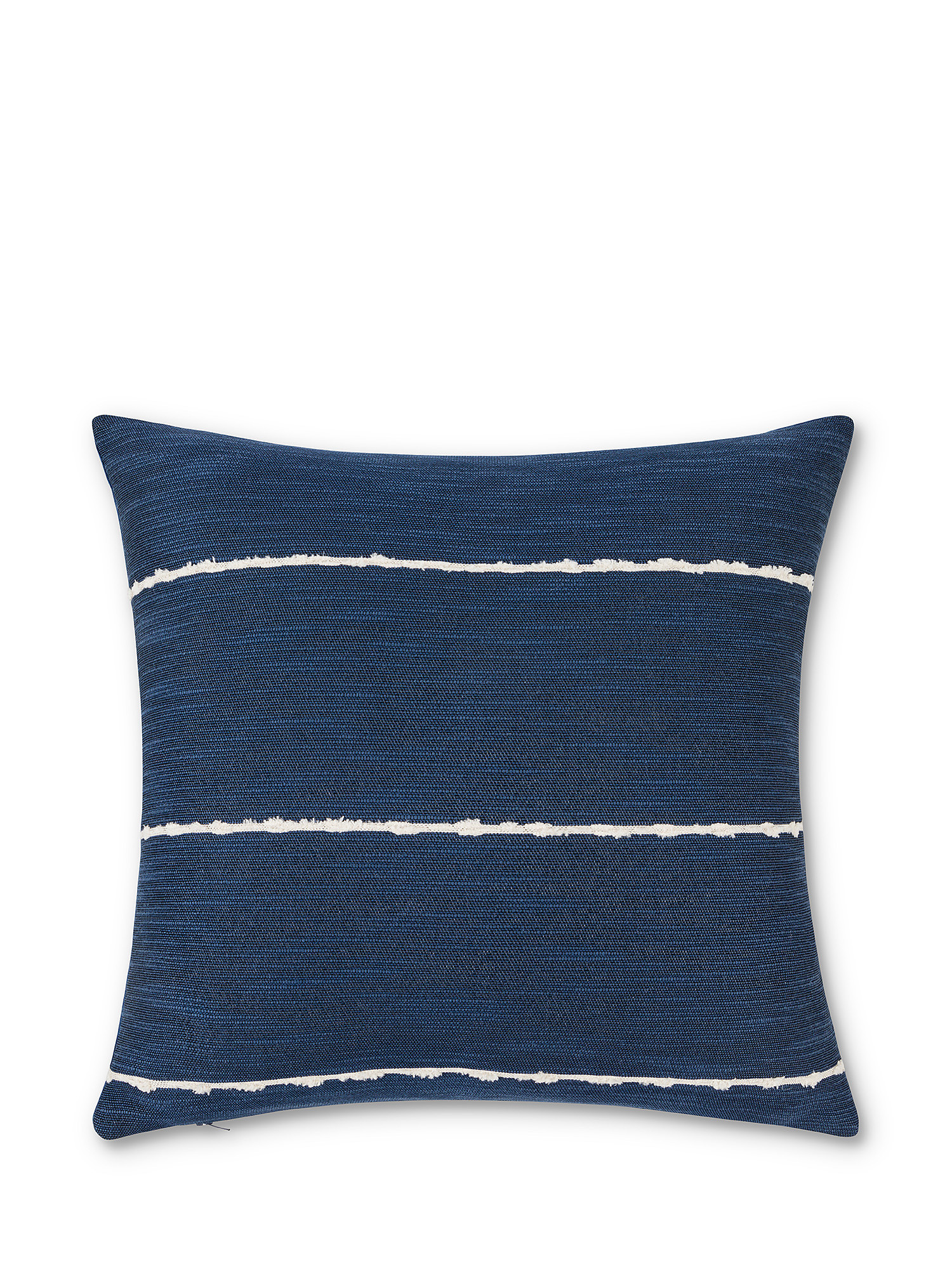 Cuscino tessuto motivo a righe 45x45cm, Blu, large image number 0