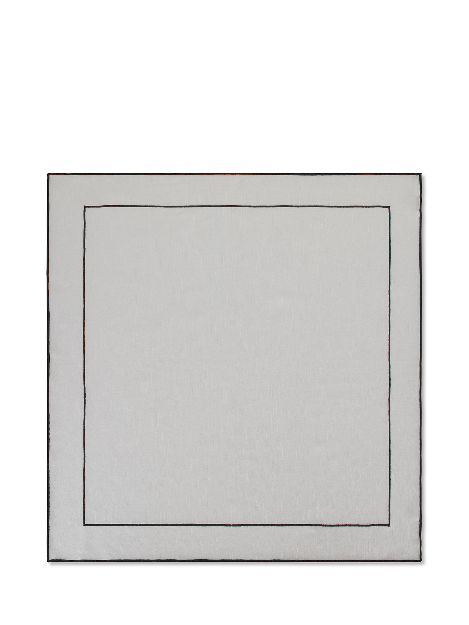 Centrotavola slub di cotone con overlock, Bianco, large image number 0