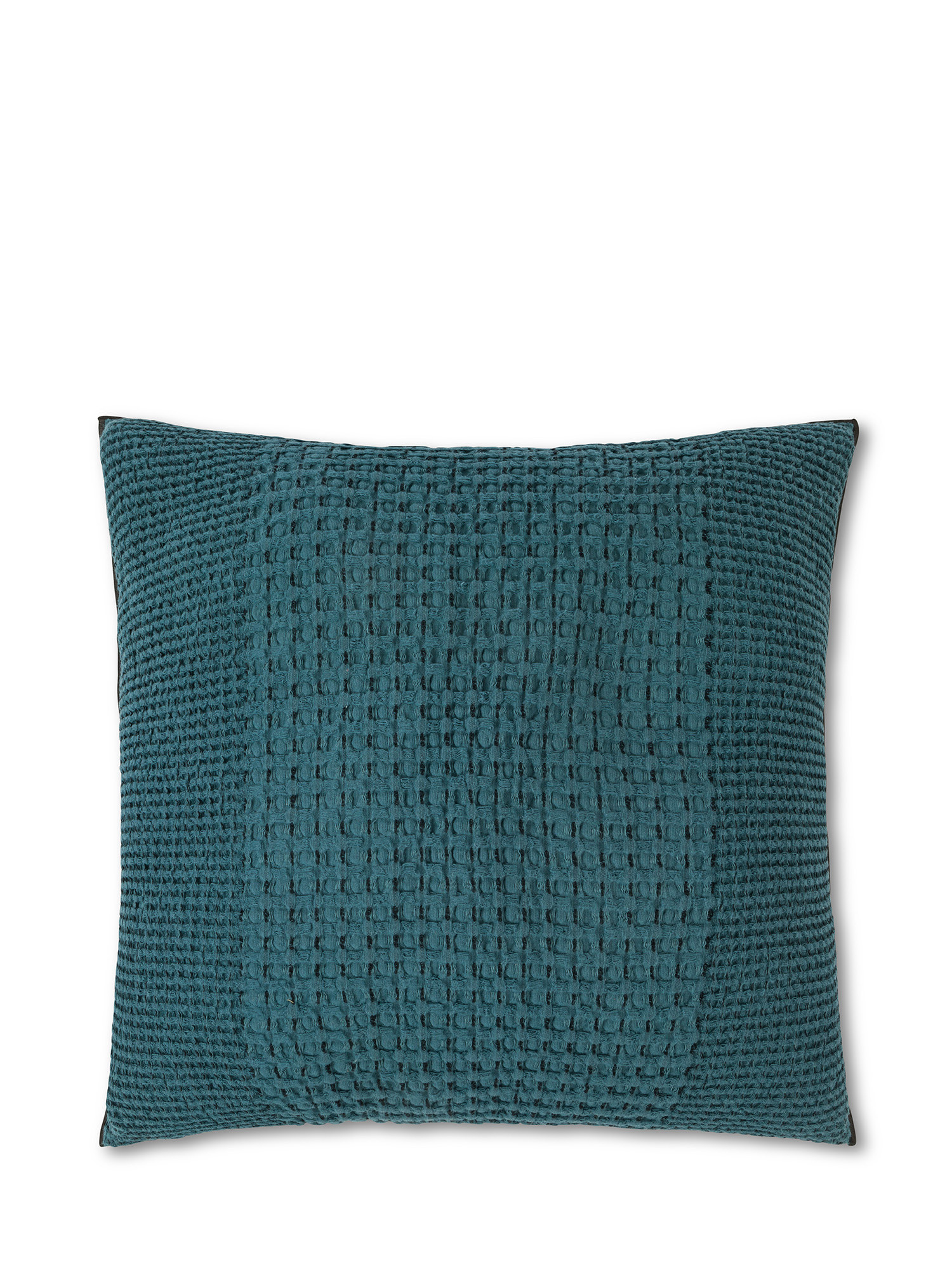 Cuscino jacquard a nido d'ape 45x45cm, Blu, large image number 0