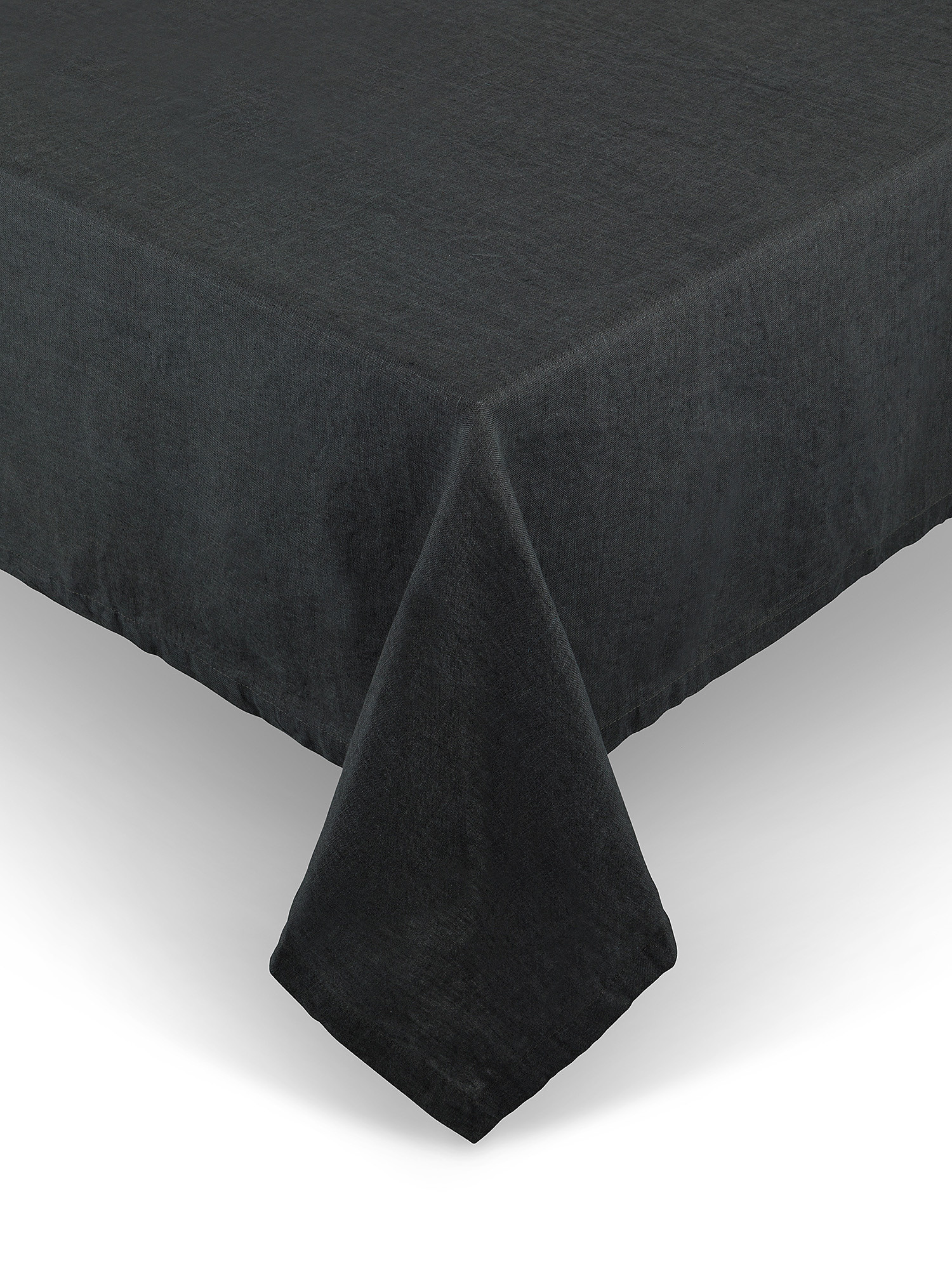 Solid color pure washed linen tablecloth, Dark Grey, large image number 0