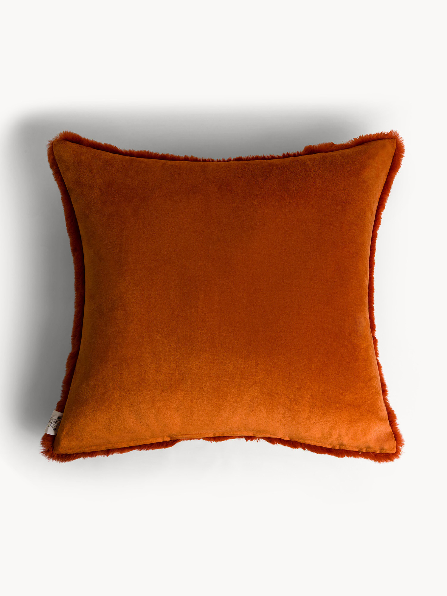 Cuscino 50x50 cm in morbida pelliccia sintetica, Arancione scuro, large image number 1