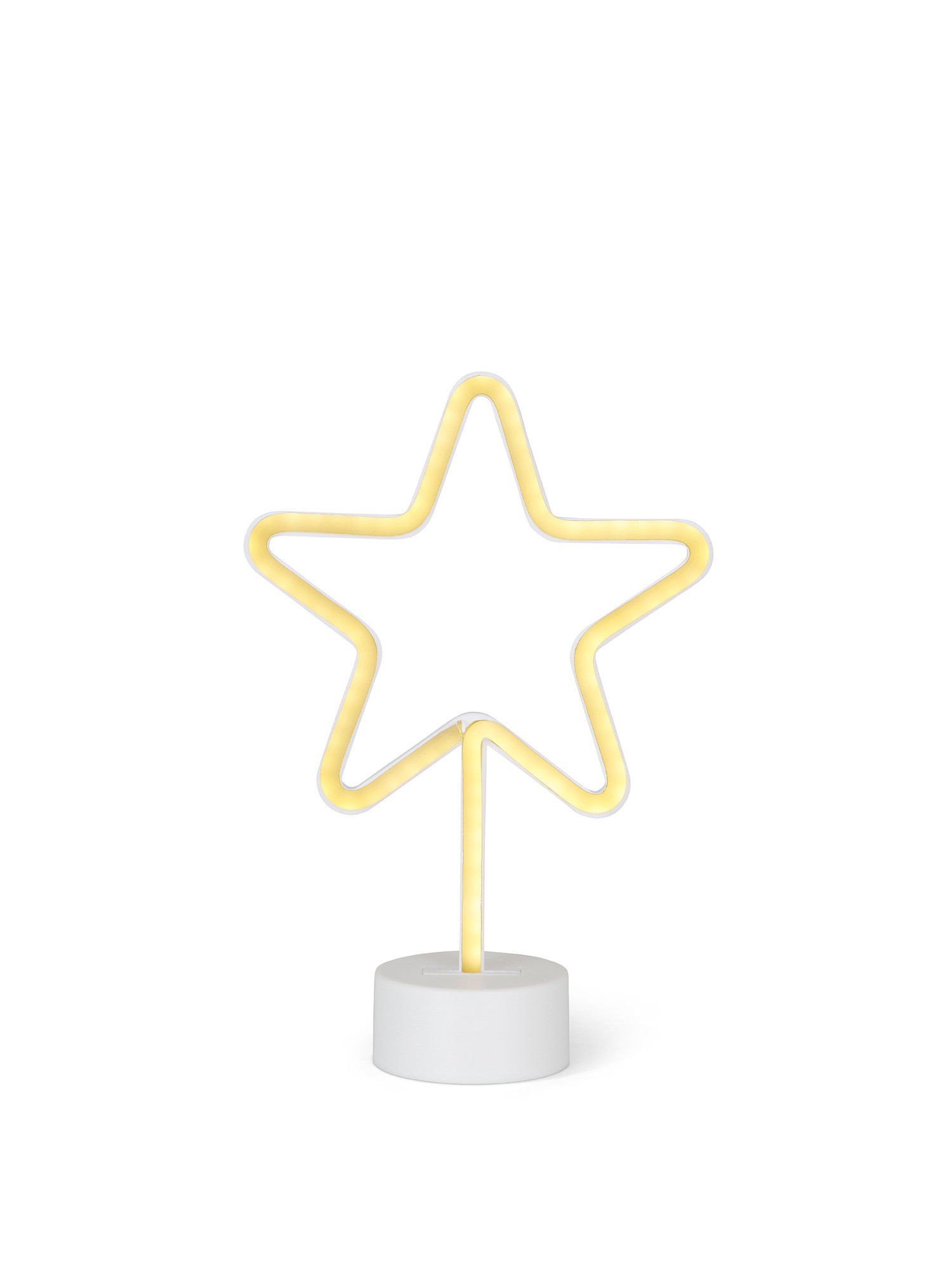 LED neon star with base, Yellow, large