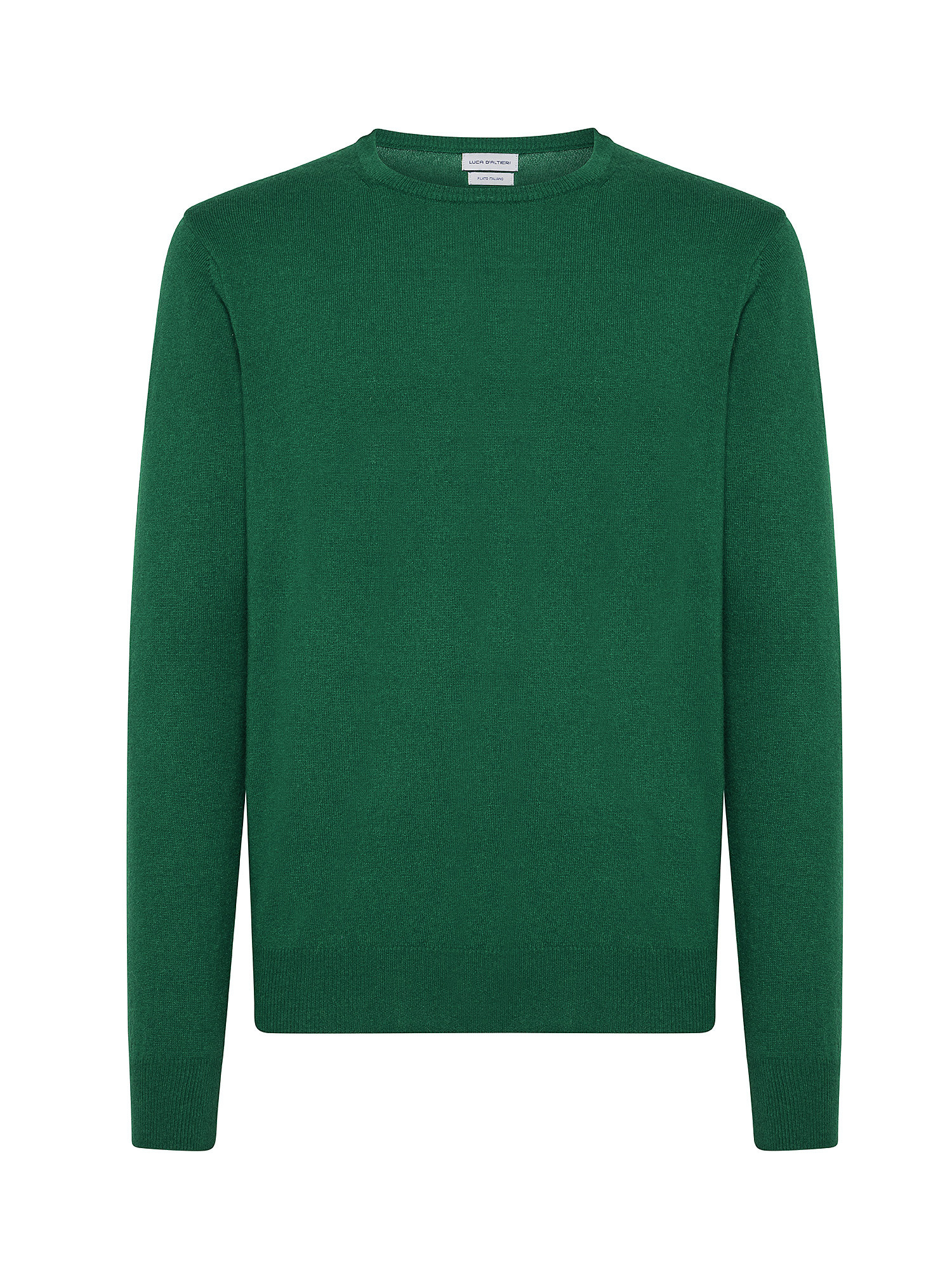 Cashmere Blend crewneck sweater with noble fibers, Green, large image number 0
