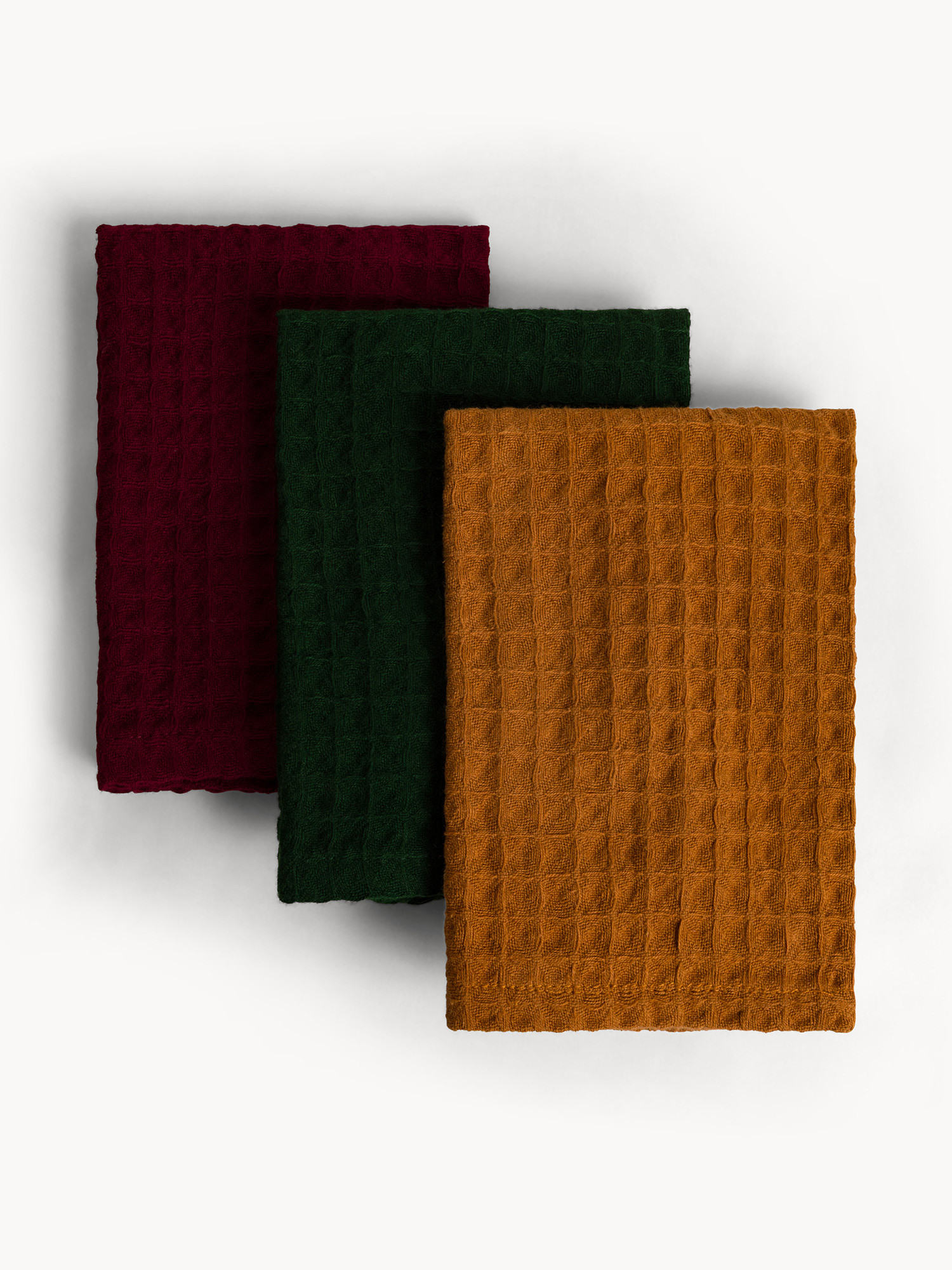 Set 3 strofinacci in puro cotone a nido d'ape, Multicolor, large image number 0