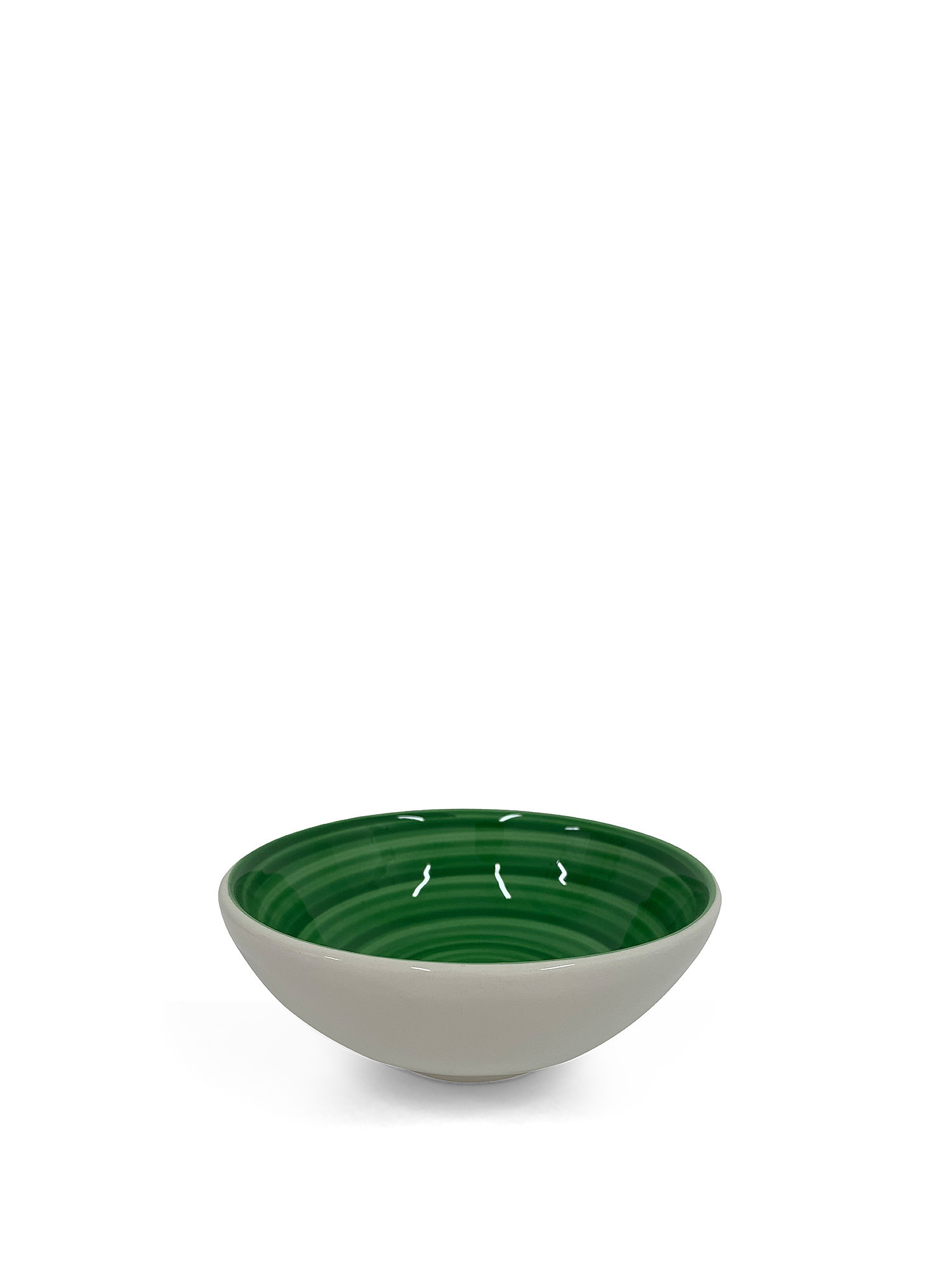 Spiral hand painted ceramic bowl, Green, large image number 0