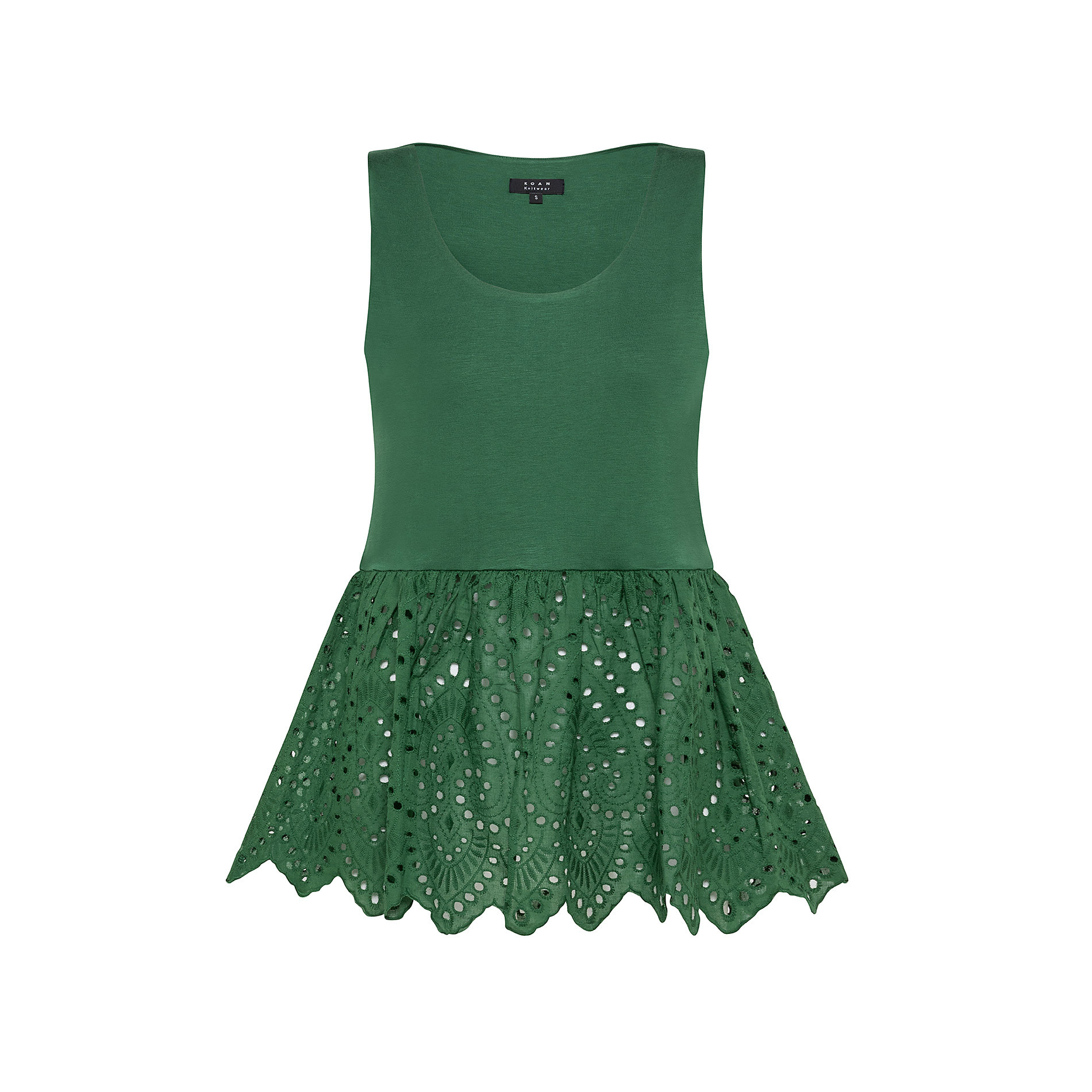 Top in jersey con balza, Verde, large image number 0
