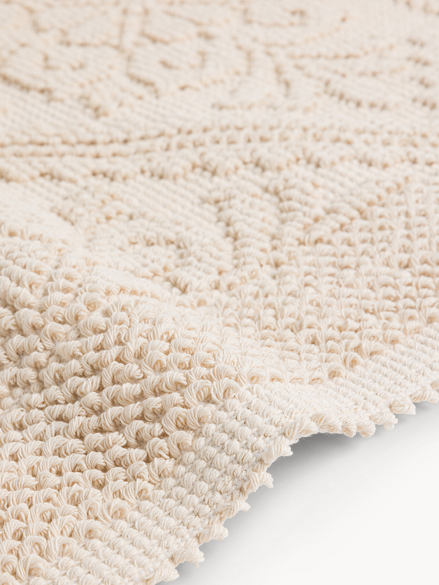 Tappeto da cucina sardo in puro cotone tinta unita, Beige chiaro, large image number 2