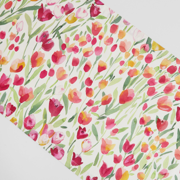 Runner puro cotone stampa tulipani