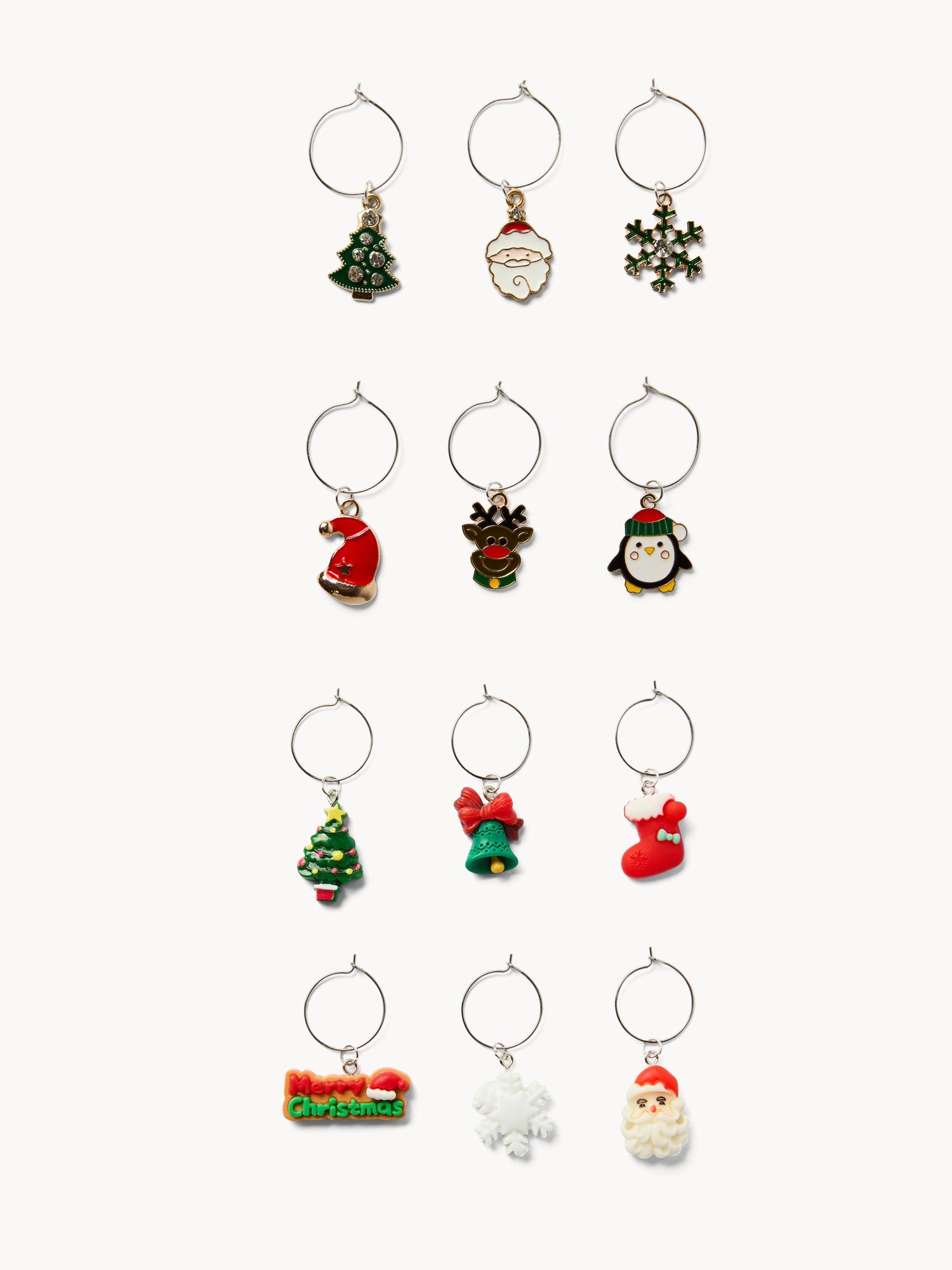 Set of 6 wine glass charms, Multicolor, large image number 0