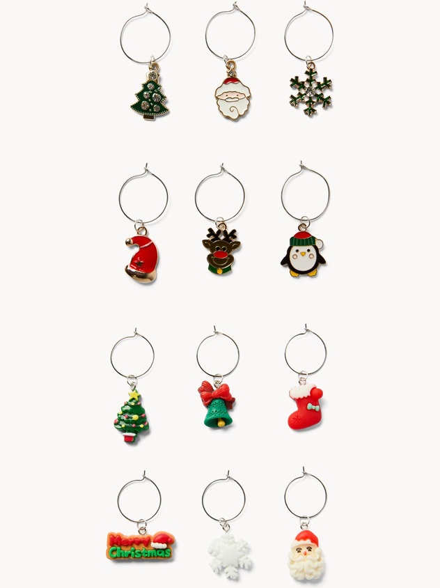 Set of 6 wine glass charms