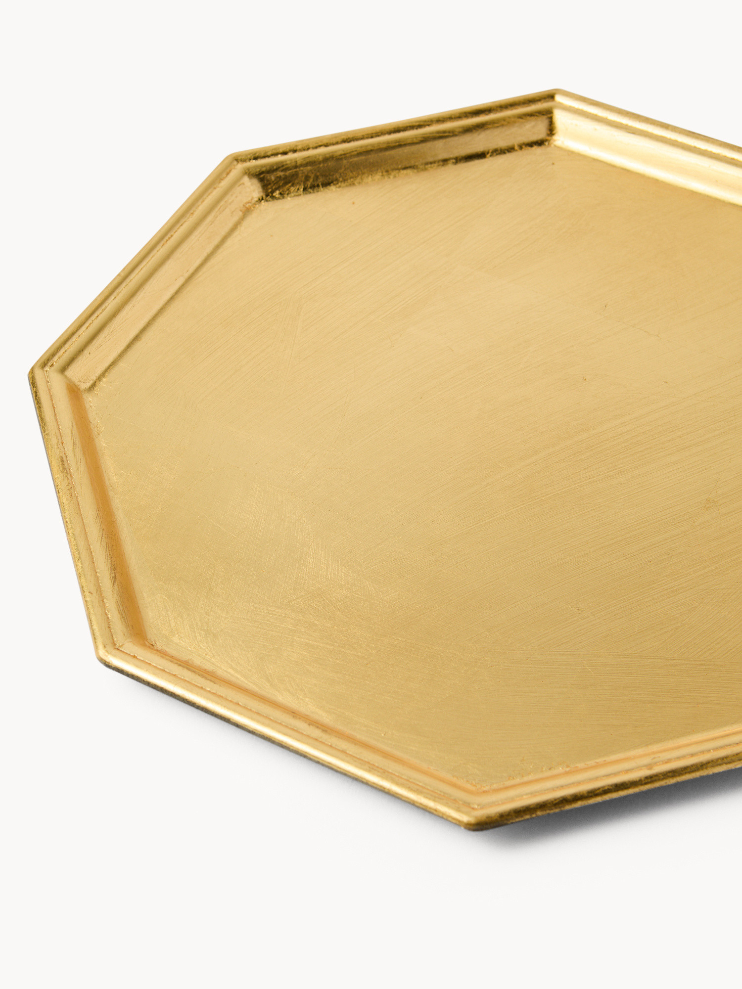Octagonal gold-finish tray, Gold, large image number 1