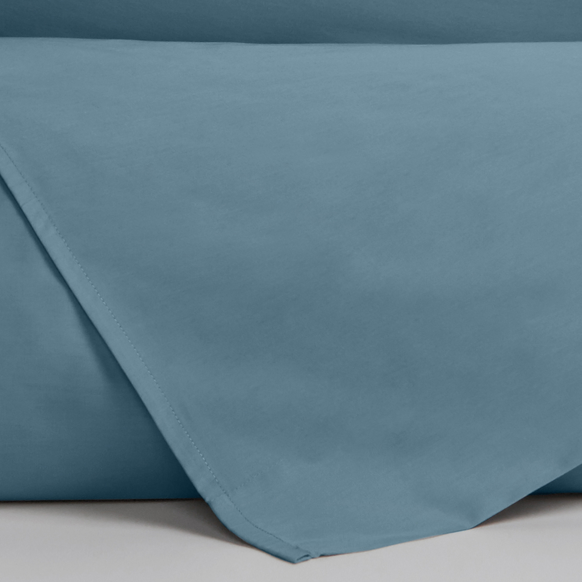 Parure copripiumino raso di puro cotone Zefiro, Azzurro scuro, large image number 1