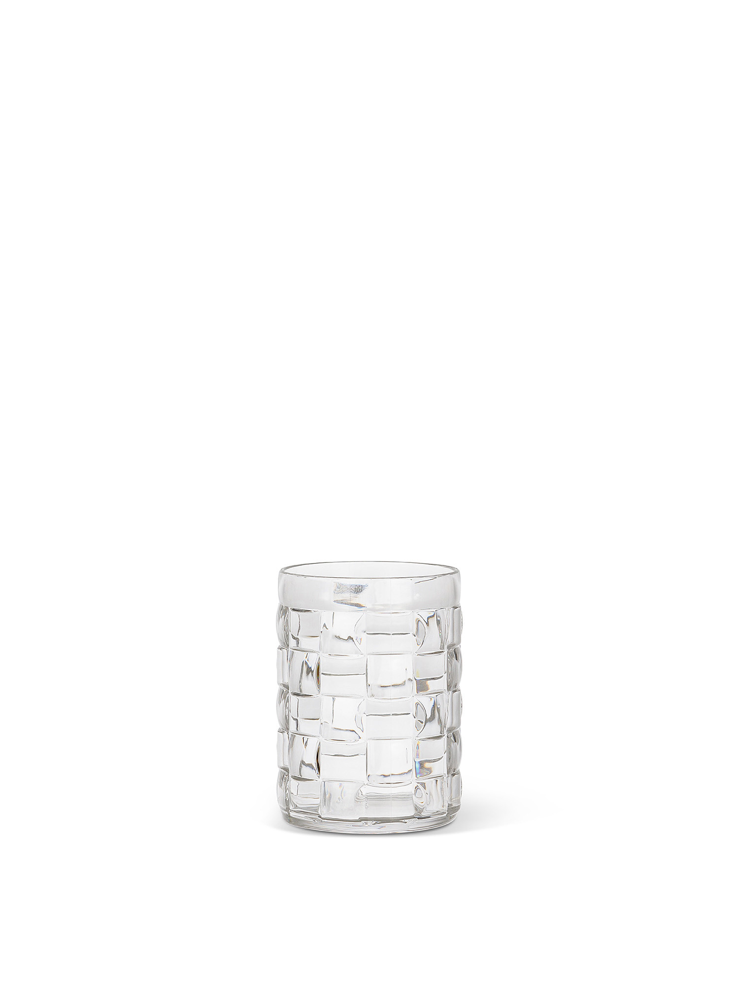 Bicchiere plastica effetto cube, Trasparente, large image number 0