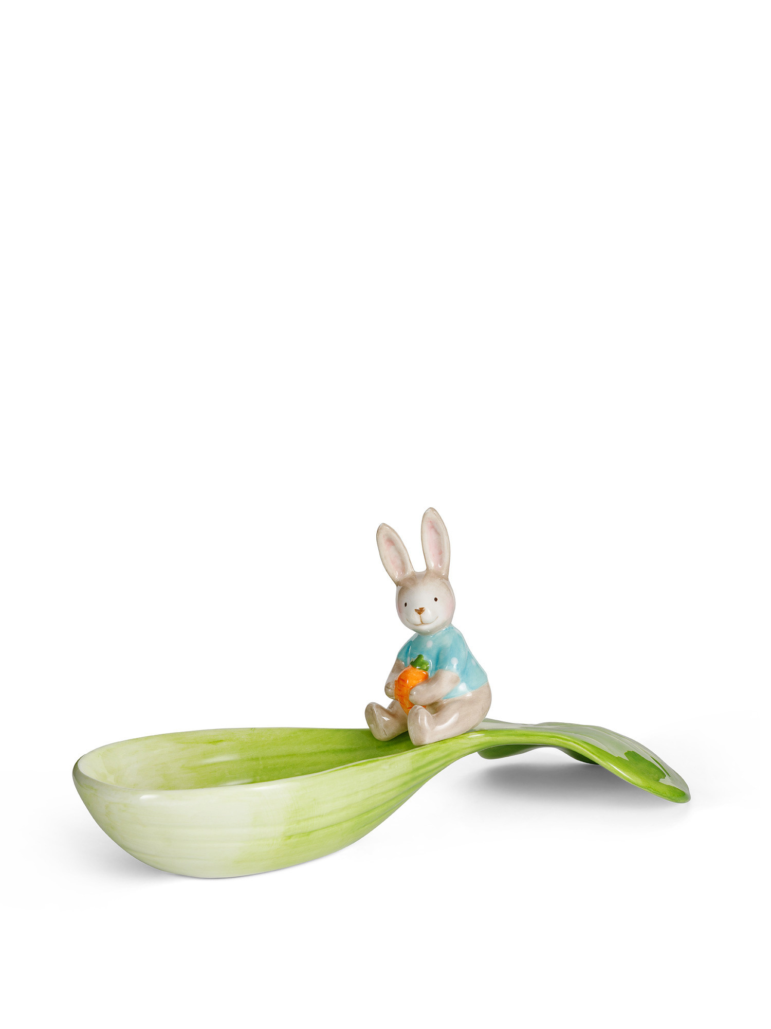 Ceramic bowl with bunny decoration, White, large image number 0