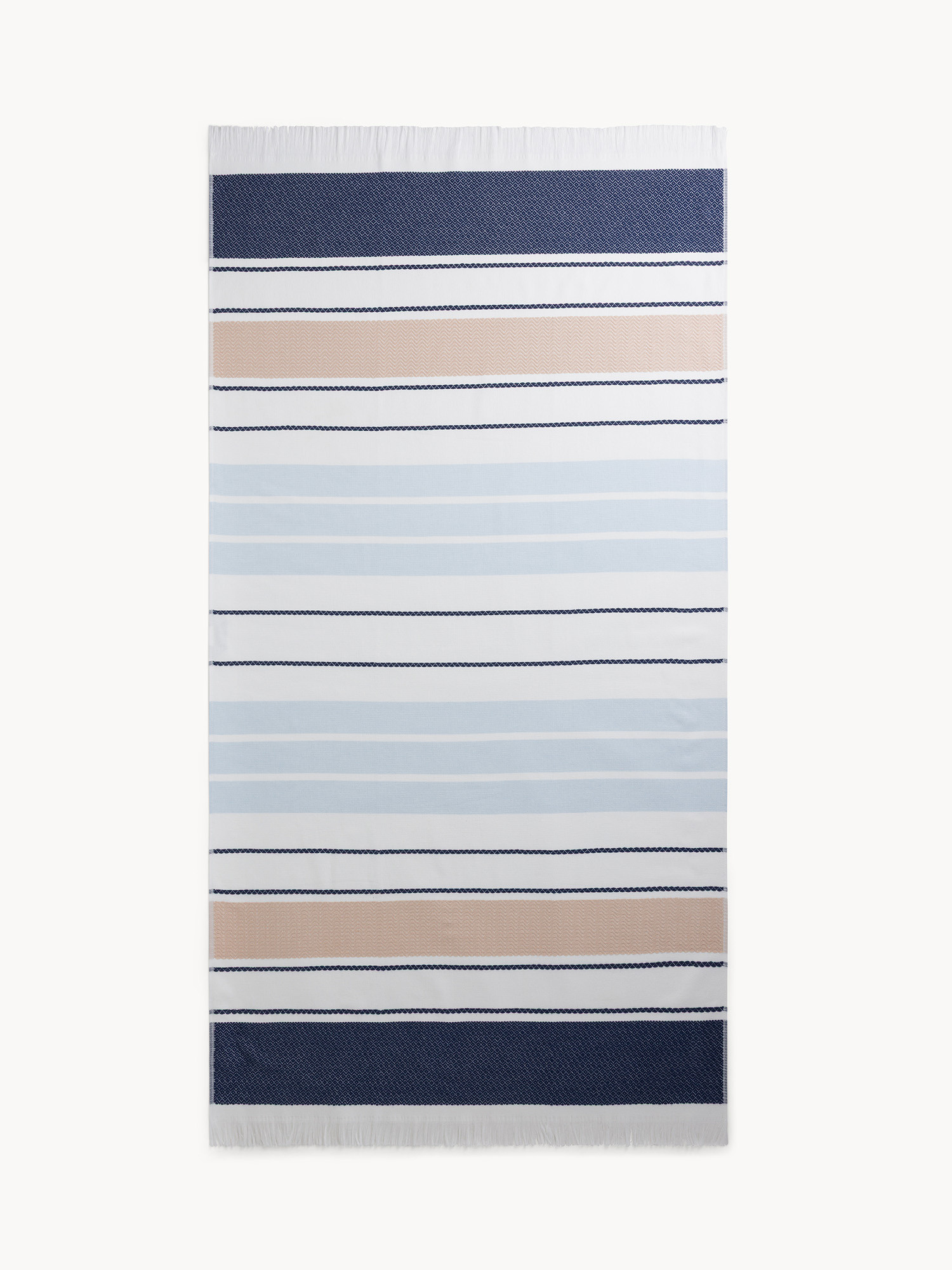 Hammam beach towel with fringes, Blue, large image number 0
