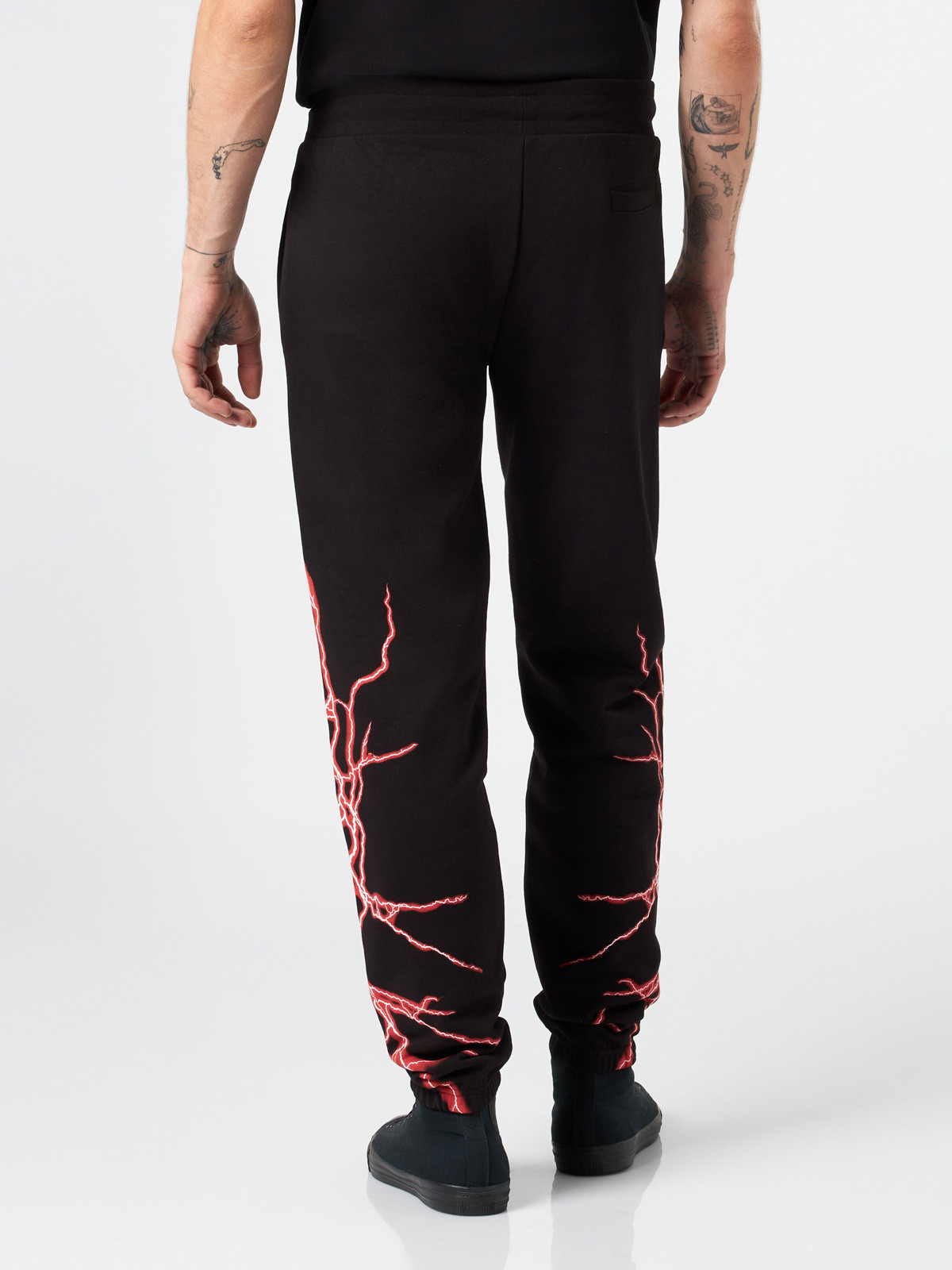 Phobia - Cotton trousers with lightning bolt print, Black, large image number 2