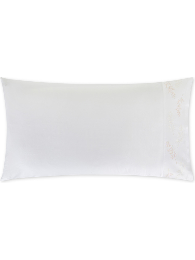 Embroidered pillowcase in extra fine cotton satin Portofino