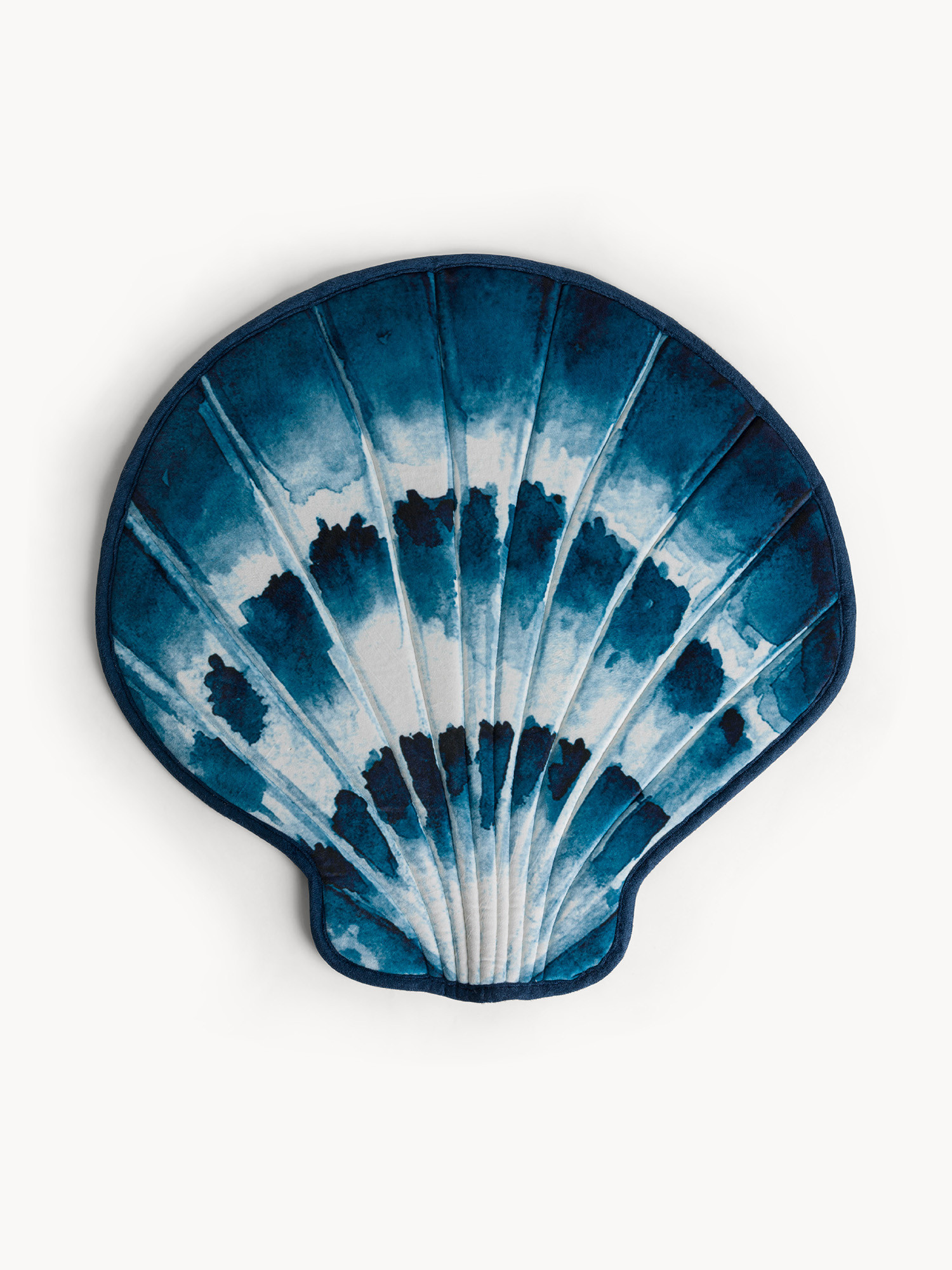 Tappeto bagno memory foam a conchiglia, Blu, large image number 0