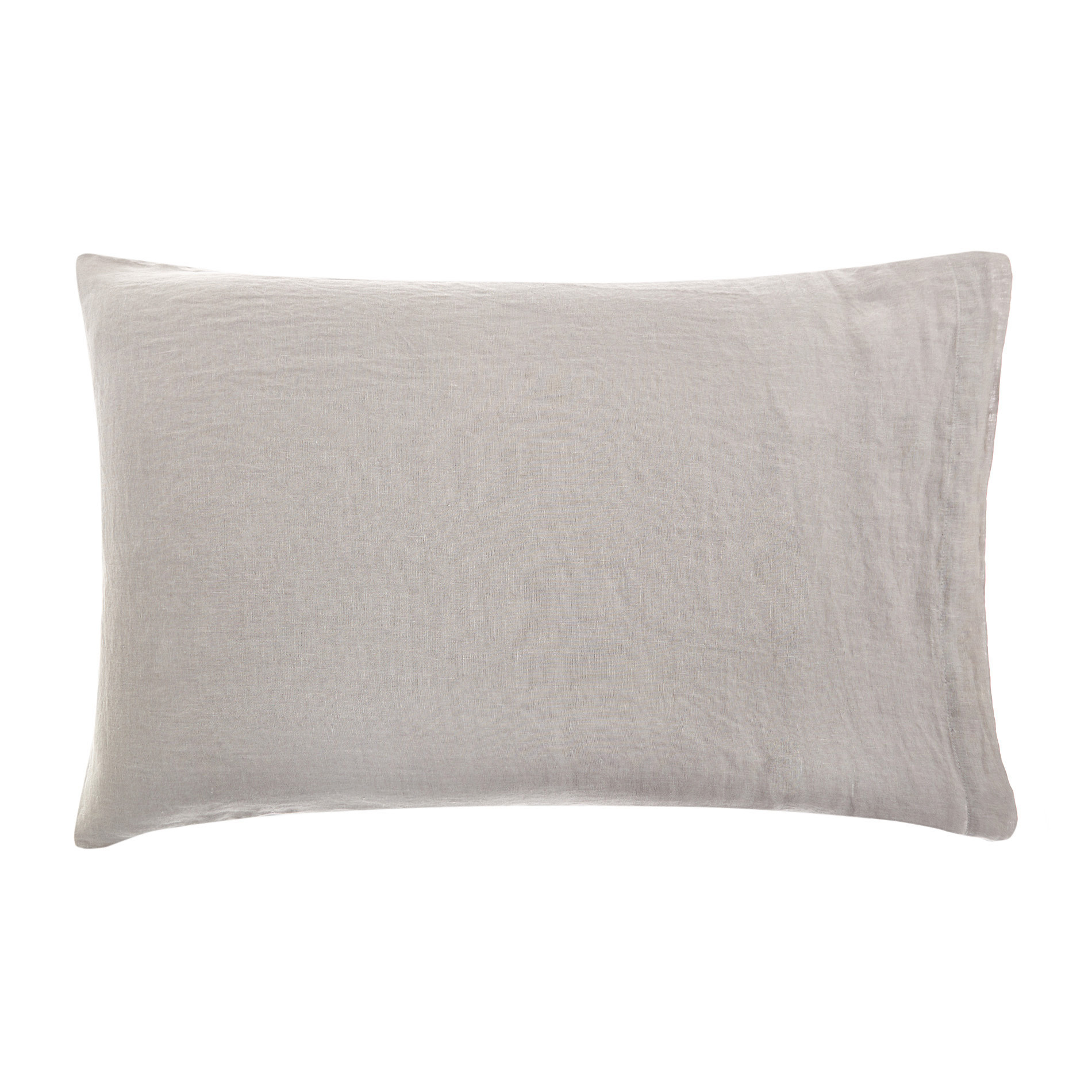 Plain pillowcase in 145 g linen, Smoke Grey, large image number 0