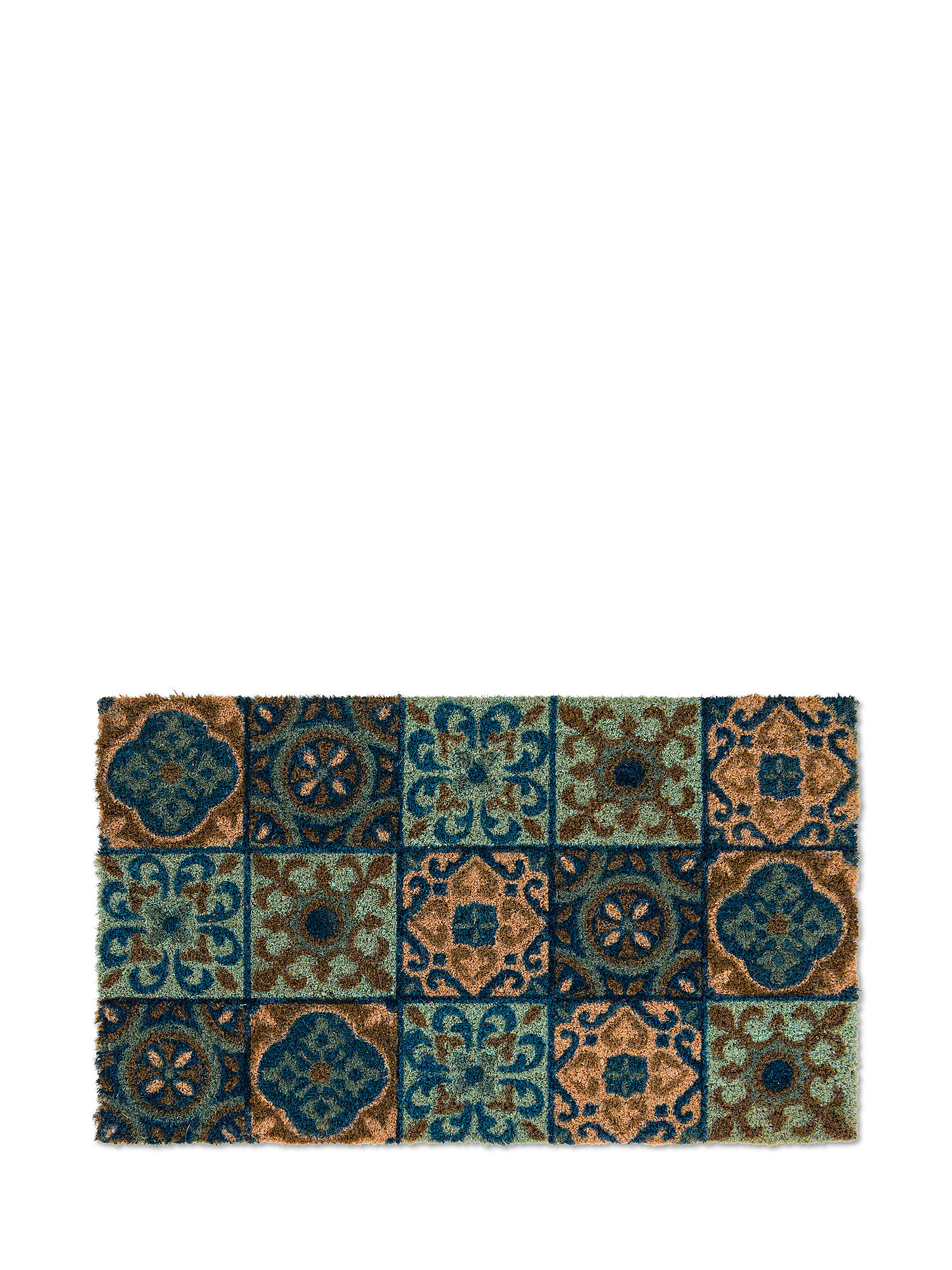 Coconut doormat with tiles print, Brown, large image number 0