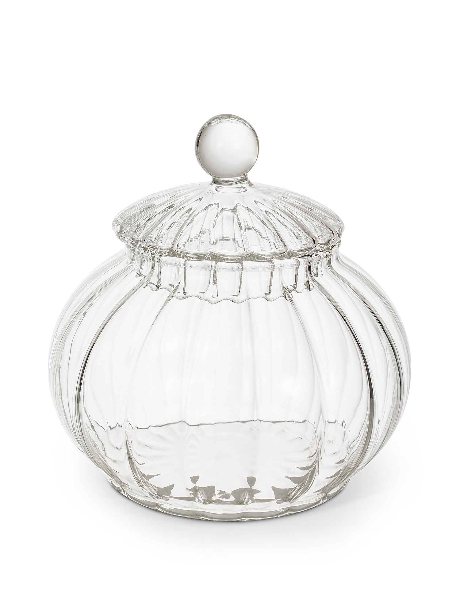 Glass sugar bowl with optical effect, Transparent, large image number 1
