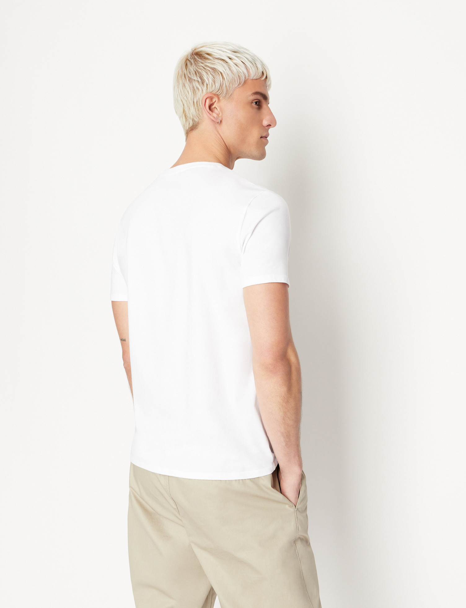 Armani Exchange - T-shirt con stampa slim fit, Bianco, large image number 2