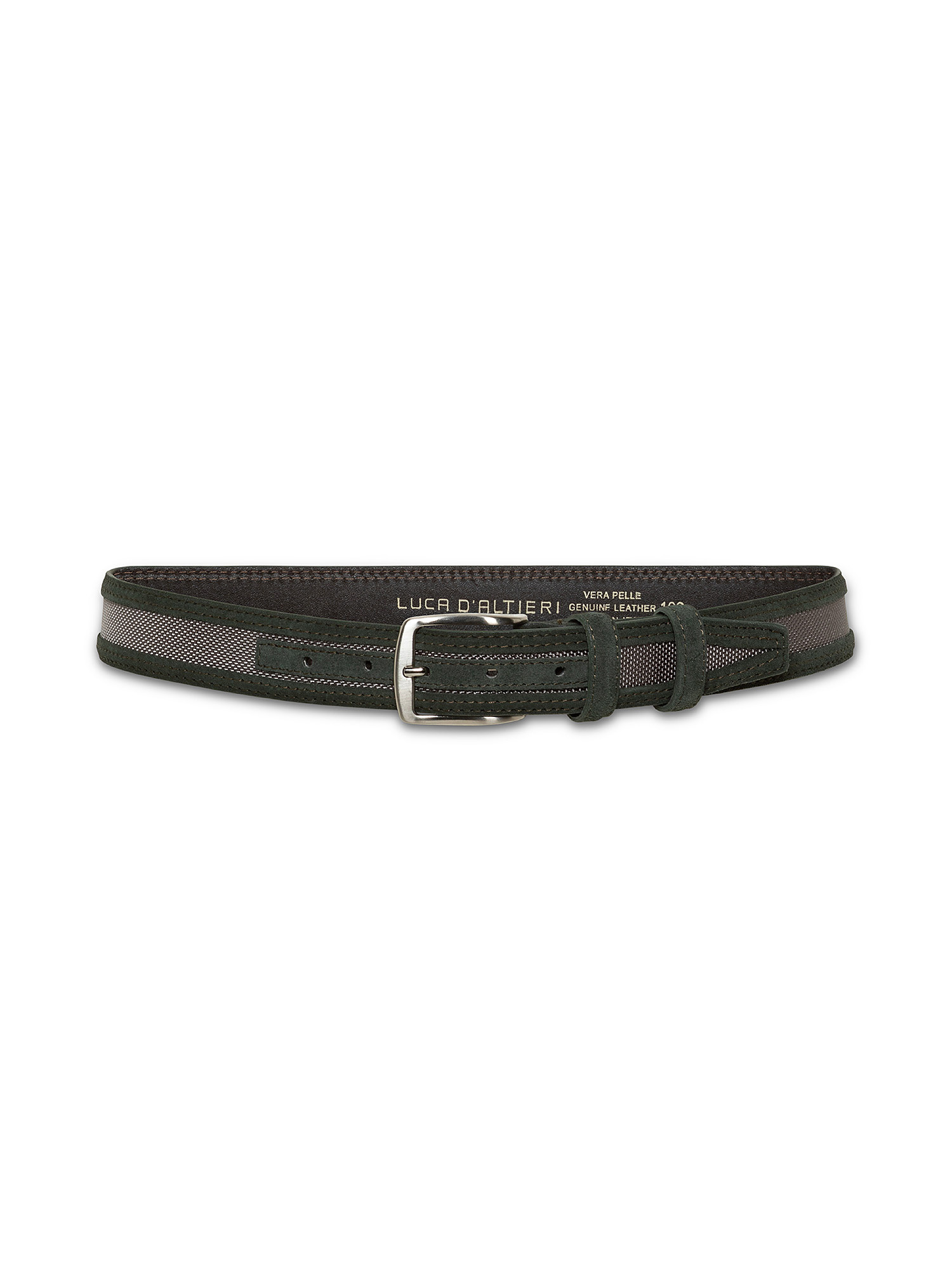 Solid color leather belt, Green, large image number 1