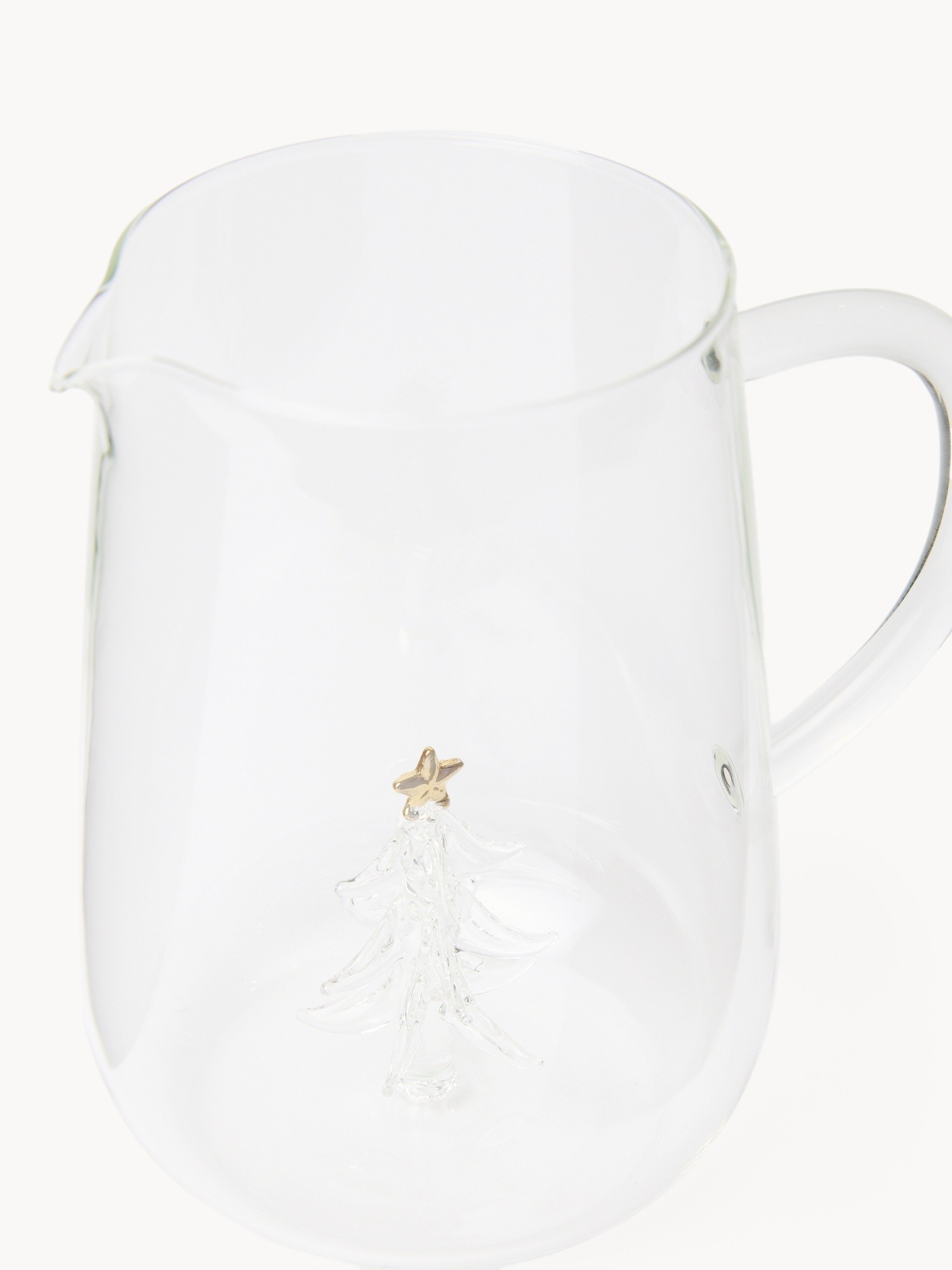 Caraffa in vetro borosilicato dettaglio alberello, Trasparente, large image number 1