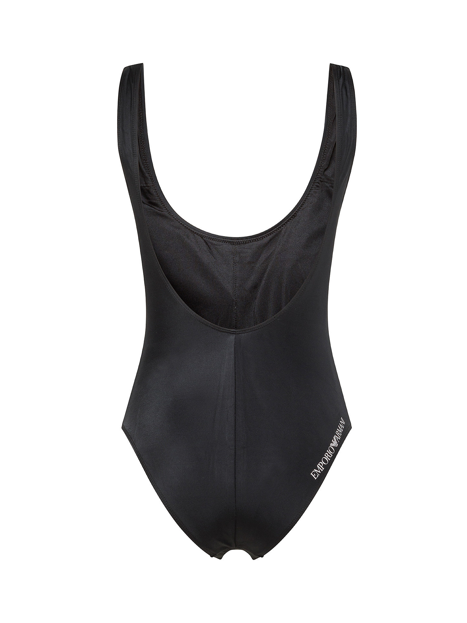 One-piece swimsuit with logo print, Black, large image number 1