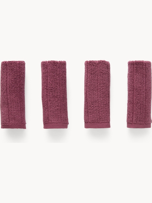 Set 4 lavette in spugna di cotone tinta unita - Prezzo di lancio