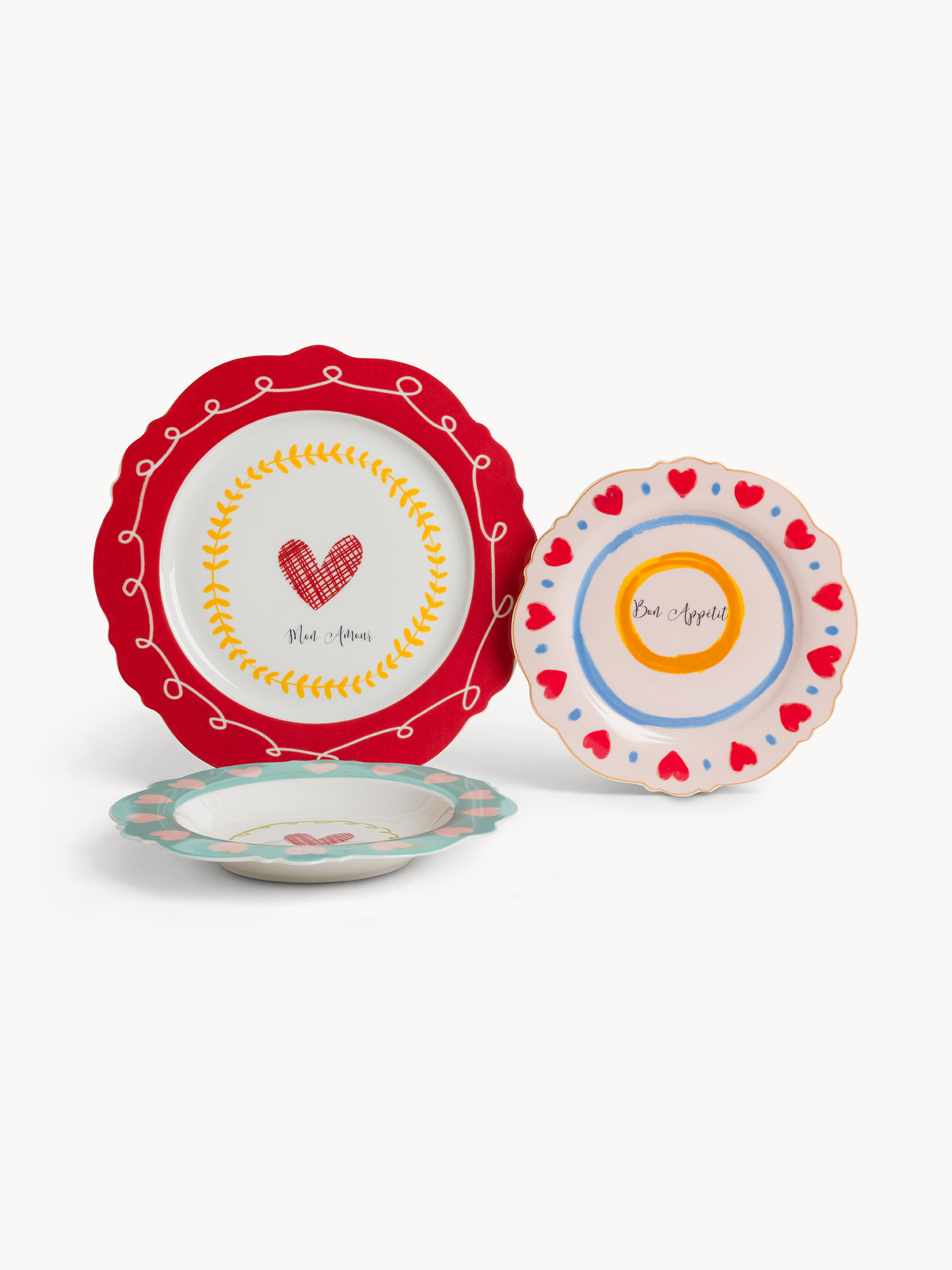 Set 18 piatti new bone china Mon Amour, Multicolor, large image number 0