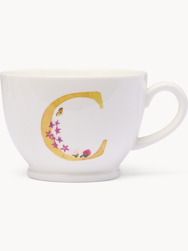 Tazza da colazione in new bone china lettera C