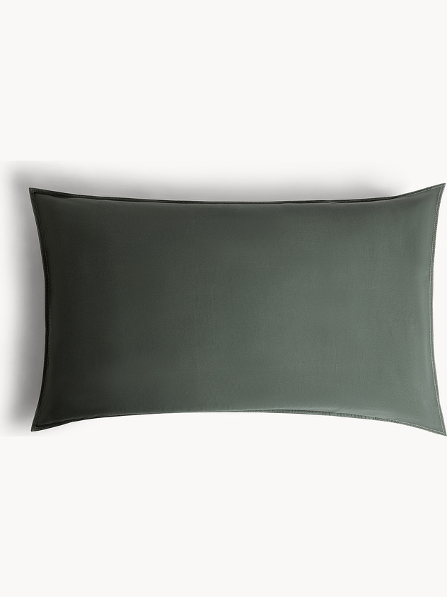 Washed cotton satin pillowcase