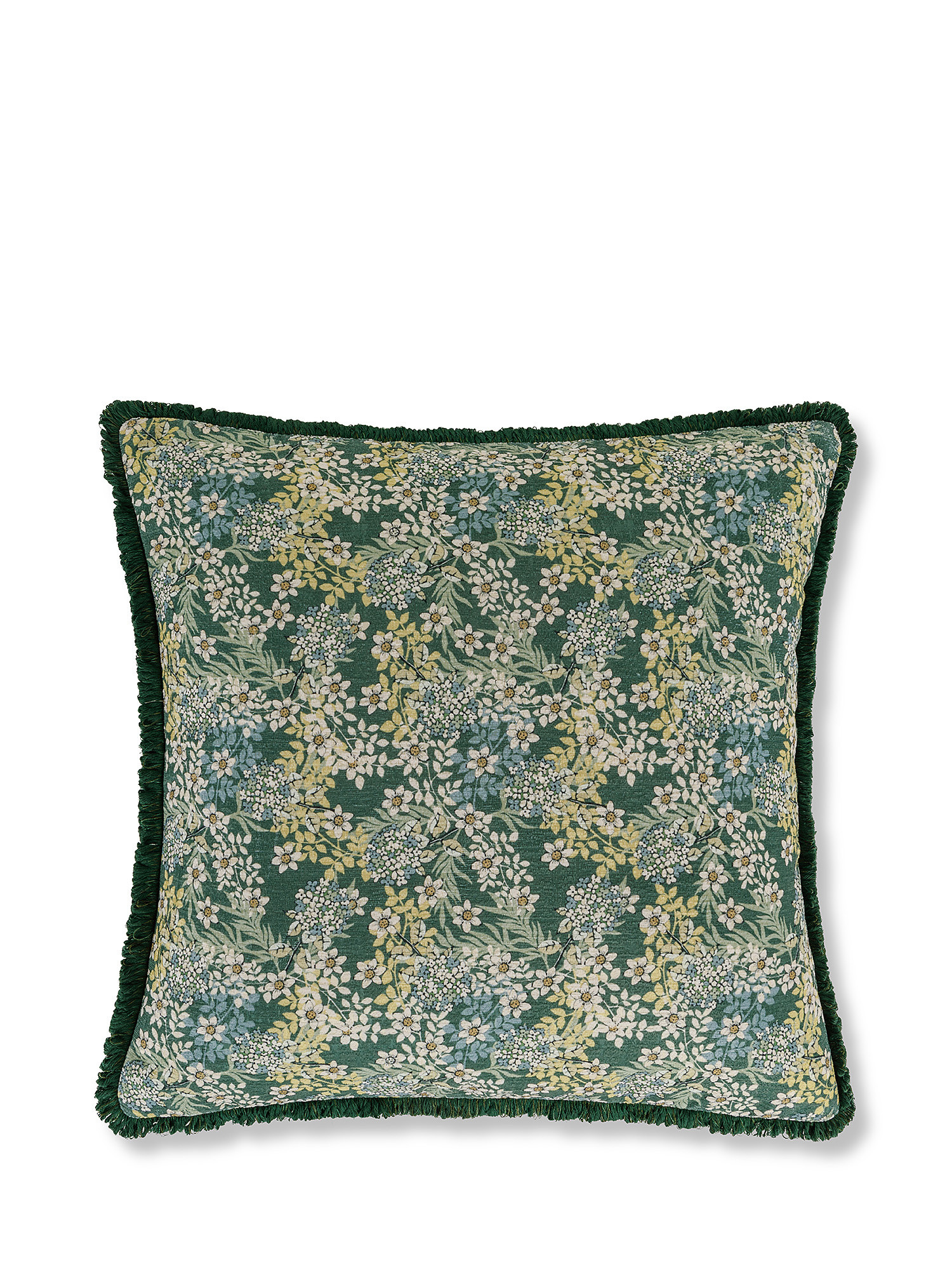 Flower print cushion 45x45cm, Green, large image number 0